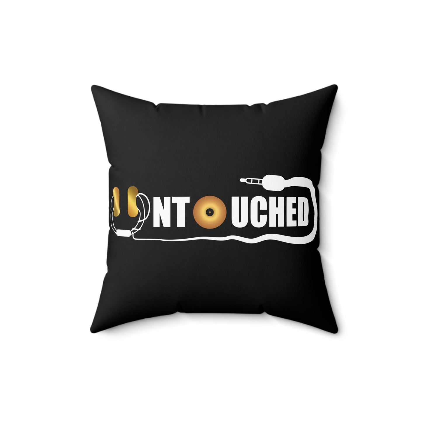 Music Vibes Decorative Pillow - 'UNTOUCHED' Design with QR Code