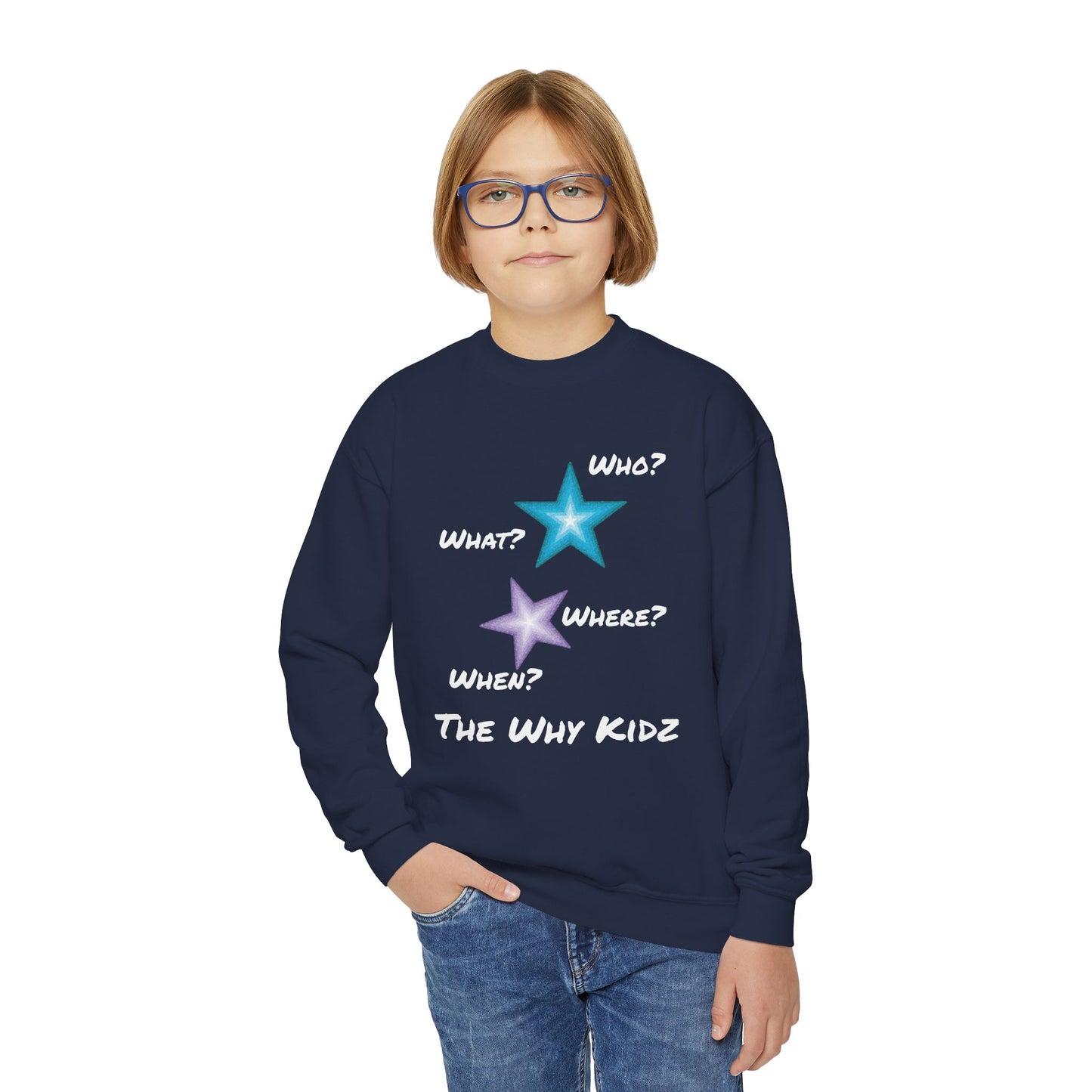 Youth Crewneck Sweatshirt - The Why Kidz Star and Untouched Design