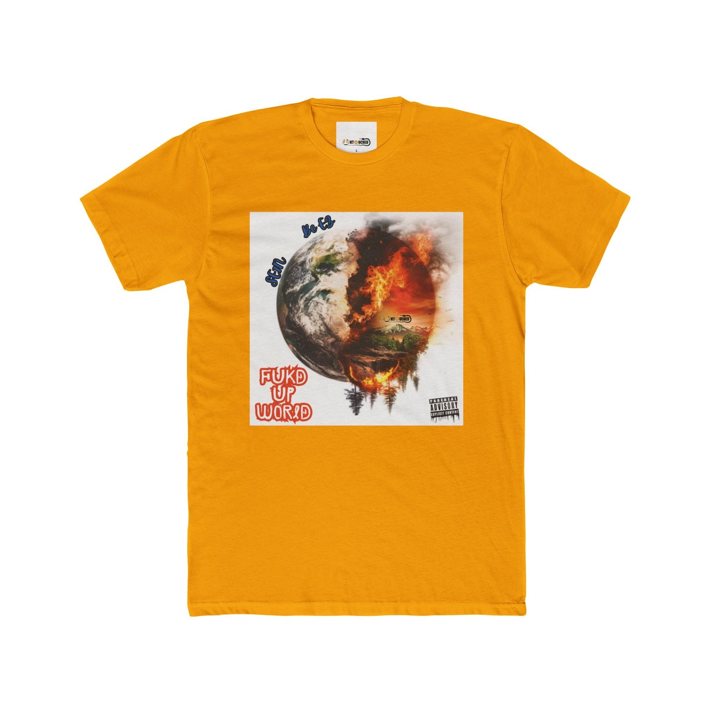 Cover Art Collection Unisex Cotton Crew Tee - 'FUKD Up World' Graphic T-Shirt