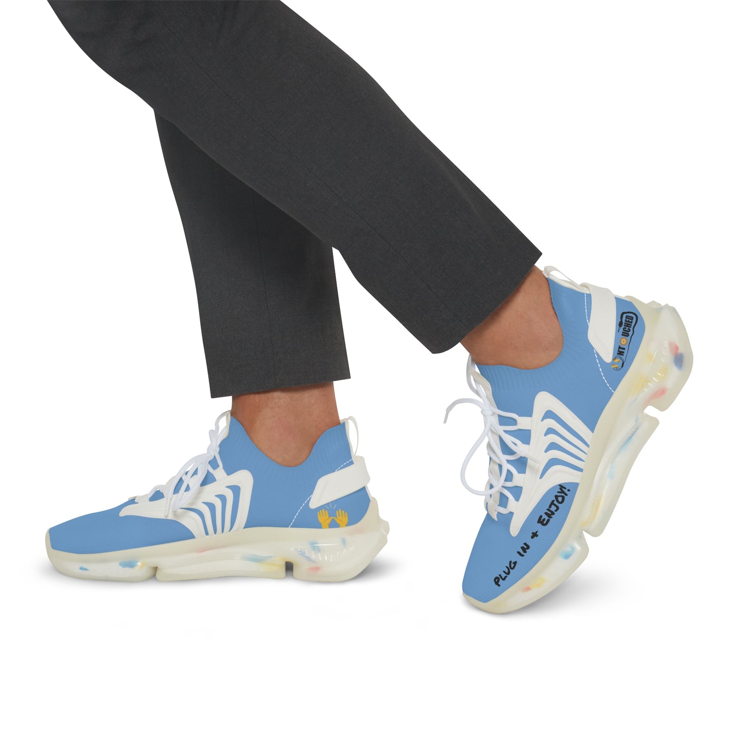 Baby Blue UNTOUCHED Men's Mesh Sneakers 'That U Letter'
