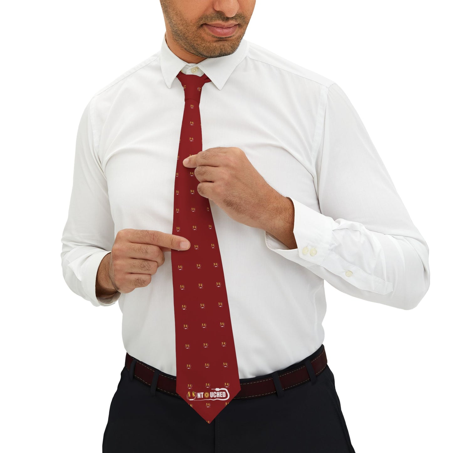 Classic Red Necktie with UNTOUCHED Pattern