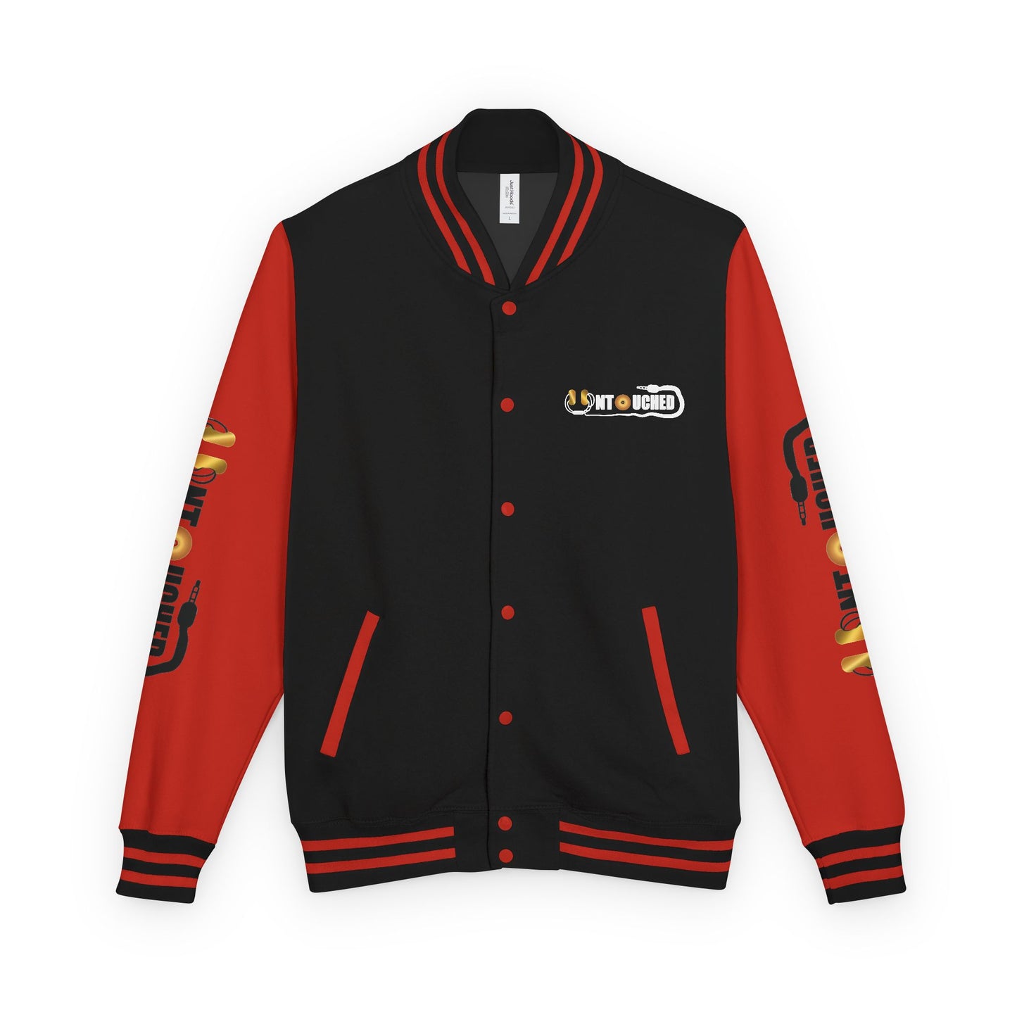 Stylish Unisex UNTOUCHED Letterman Jacket with QR Code Design
