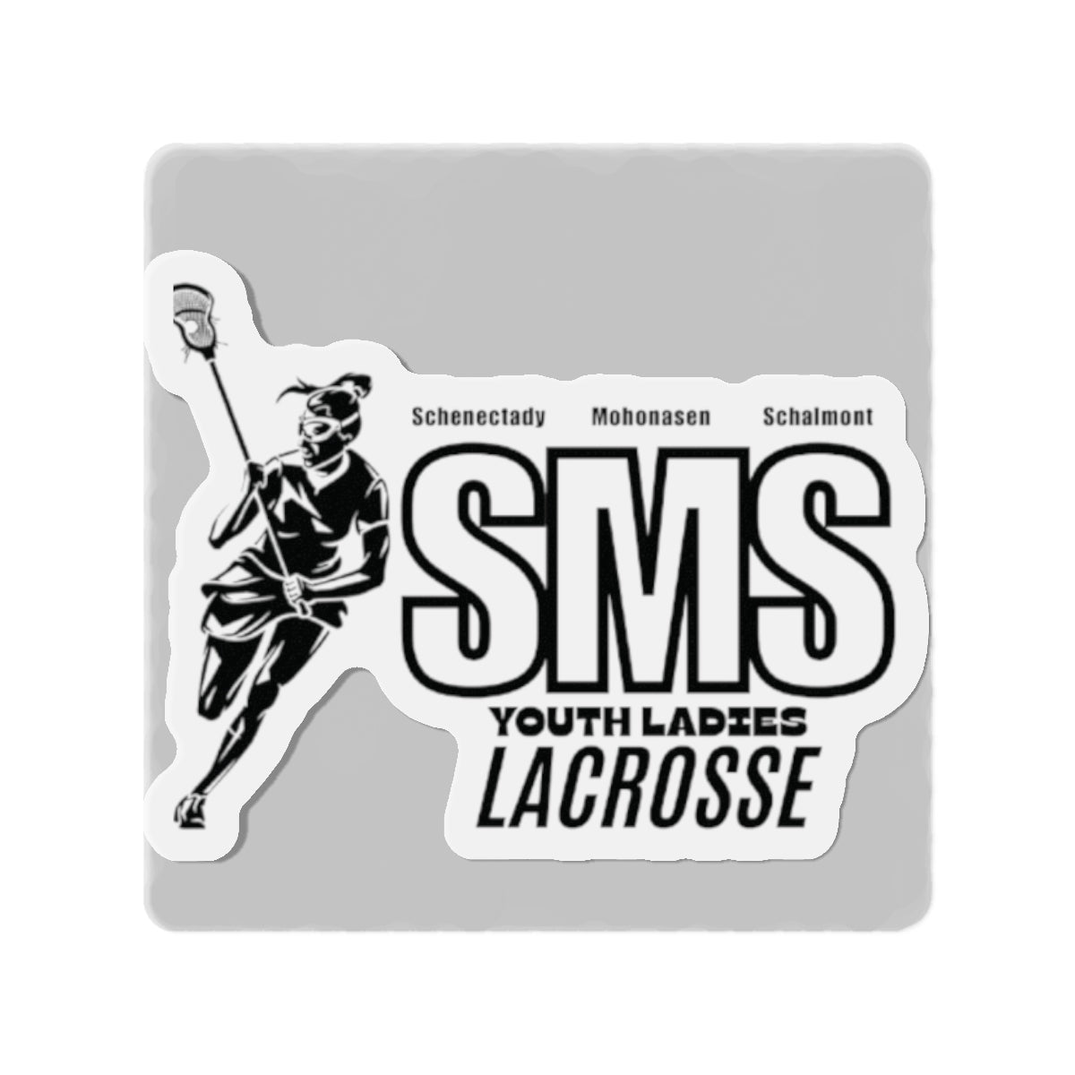 SMS Youth Ladies Lacrosse Die-Cut Magnets