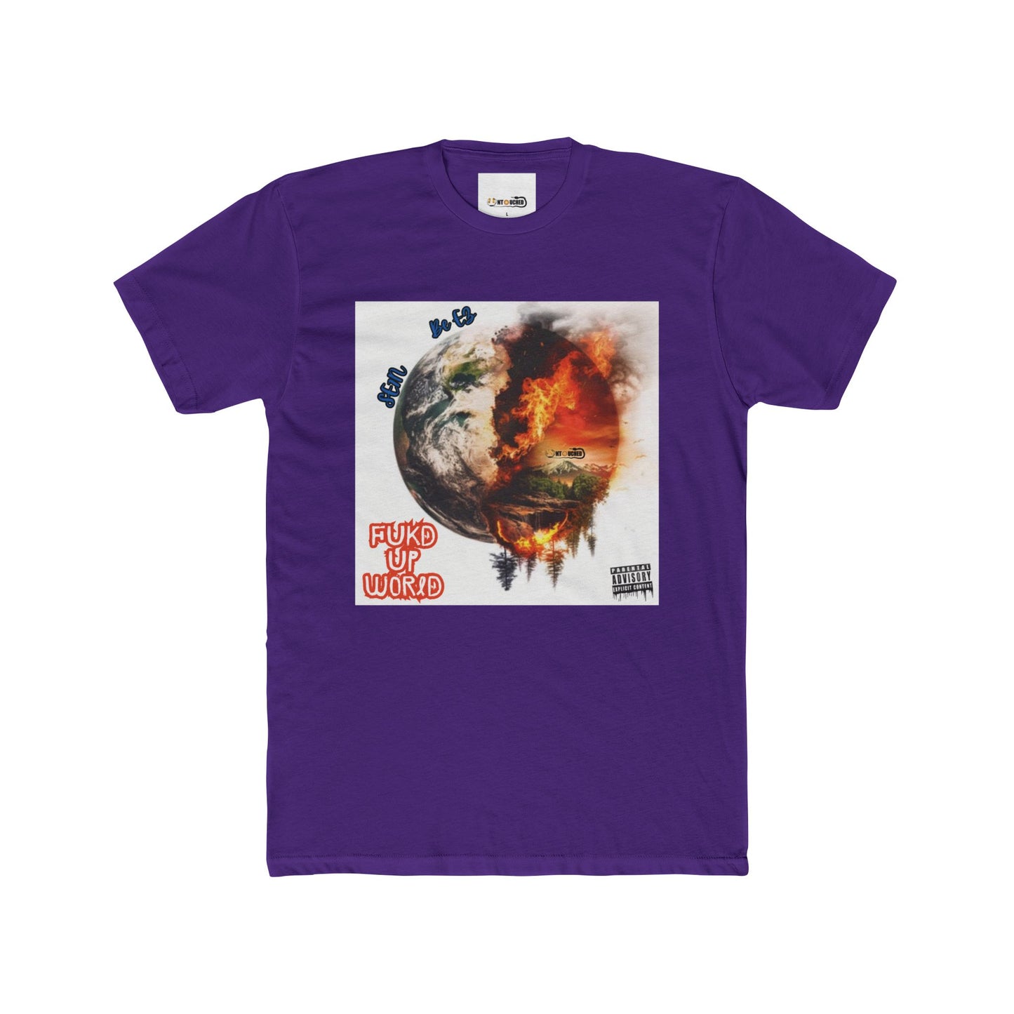 Cover Art Collection Unisex Cotton Crew Tee - 'FUKD Up World' Graphic T-Shirt