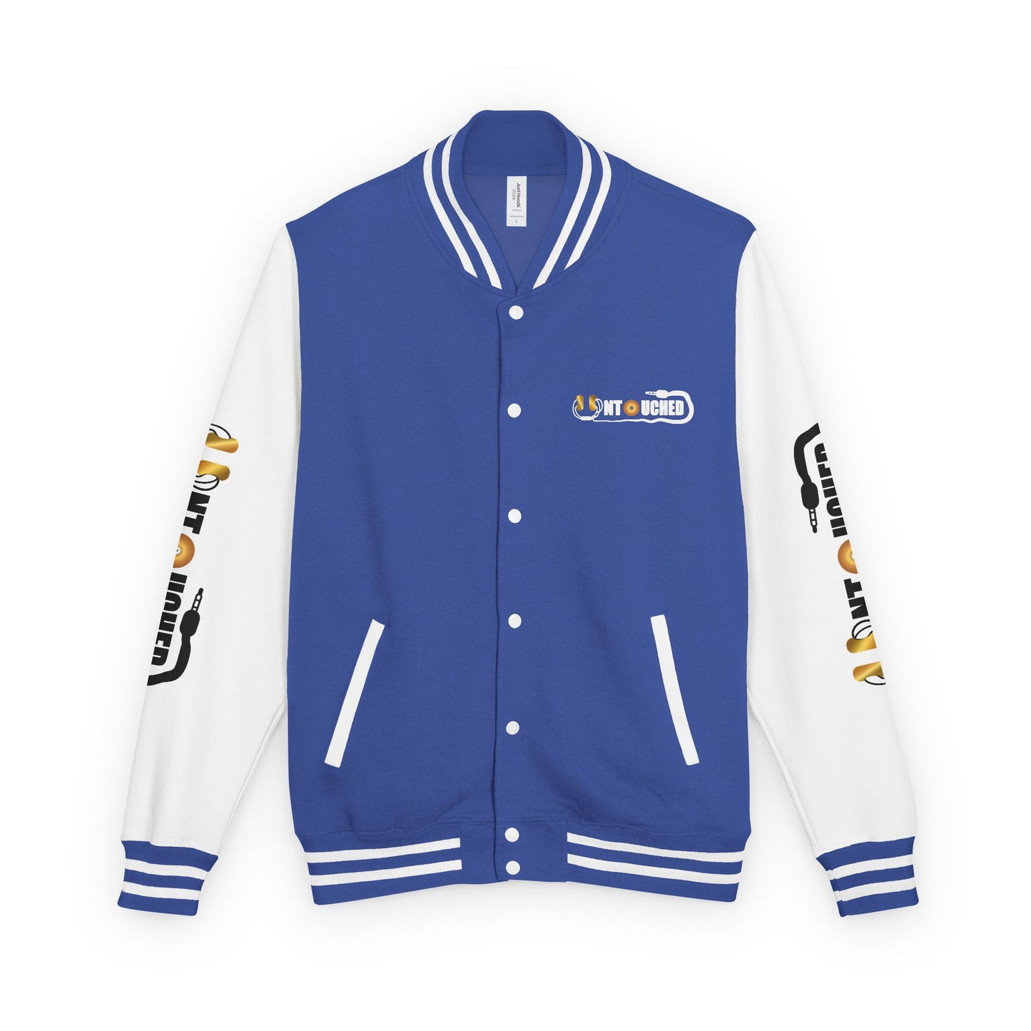 Stylish Unisex UNTOUCHED Letterman Jacket with QR Code Design