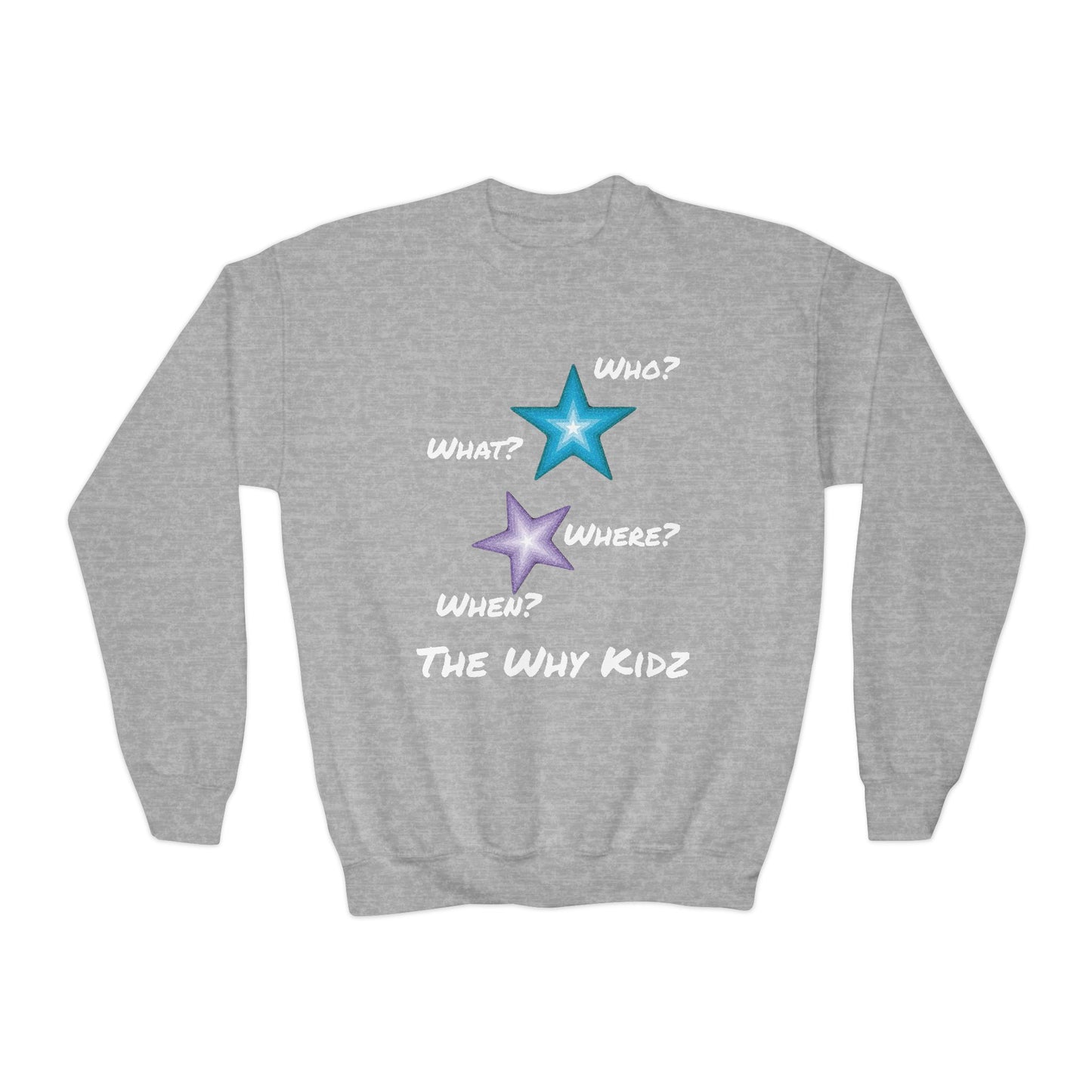 Youth Crewneck Sweatshirt - The Why Kidz Star and Untouched Design
