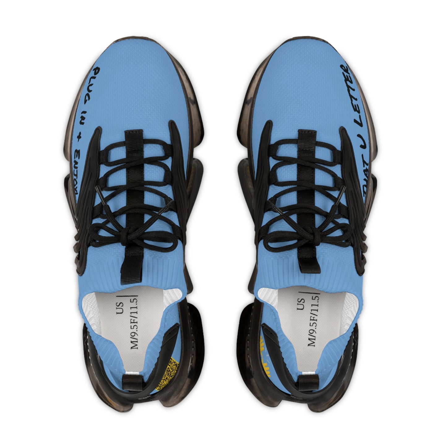 Baby Blue UNTOUCHED Men's Mesh Sneakers 'That U Letter'