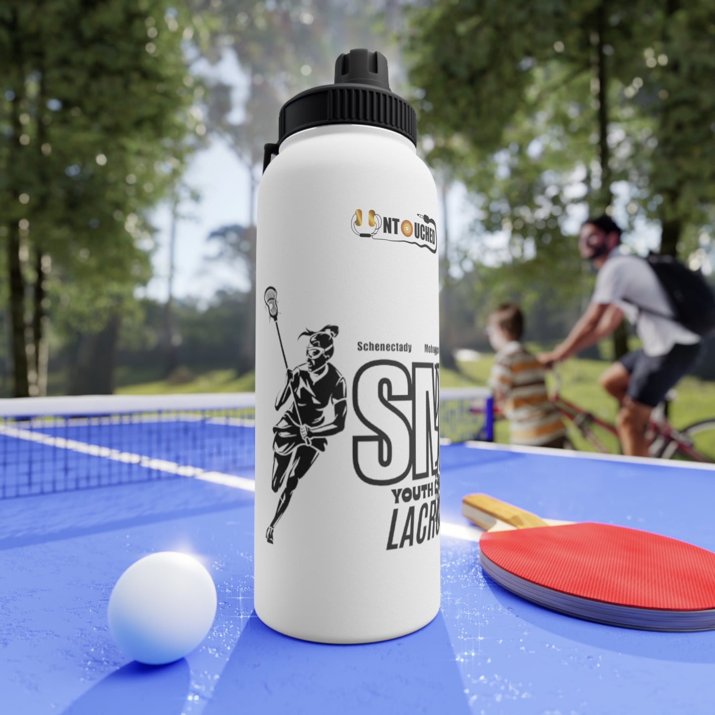 SMS Stainless Steel Water Bottle with Sports Lid - Youth Ladies Lacrosse