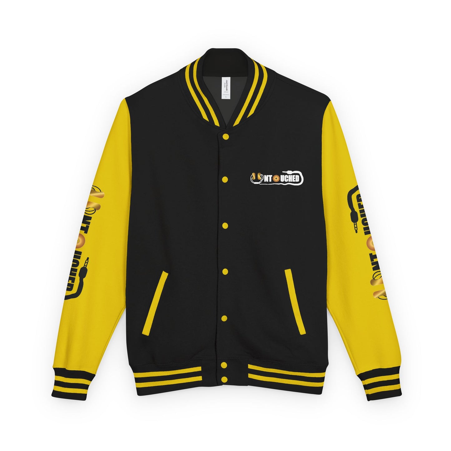 Stylish Unisex UNTOUCHED Letterman Jacket with QR Code Design