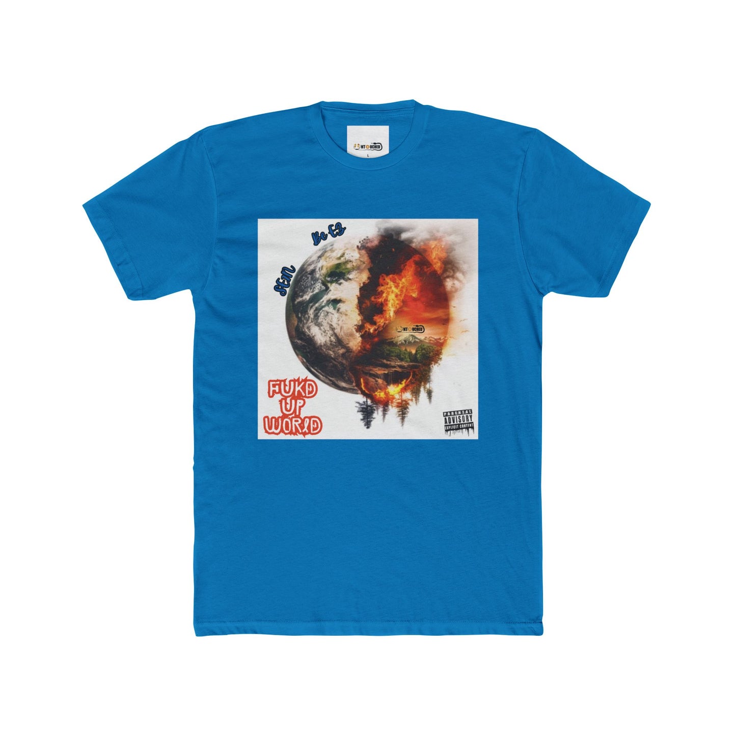 Cover Art Collection Unisex Cotton Crew Tee - 'FUKD Up World' Graphic T-Shirt