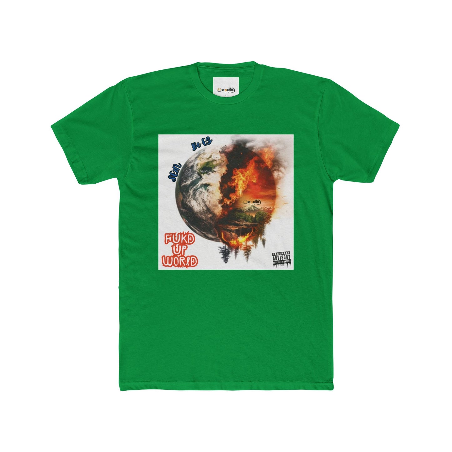 Cover Art Collection Unisex Cotton Crew Tee - 'FUKD Up World' Graphic T-Shirt
