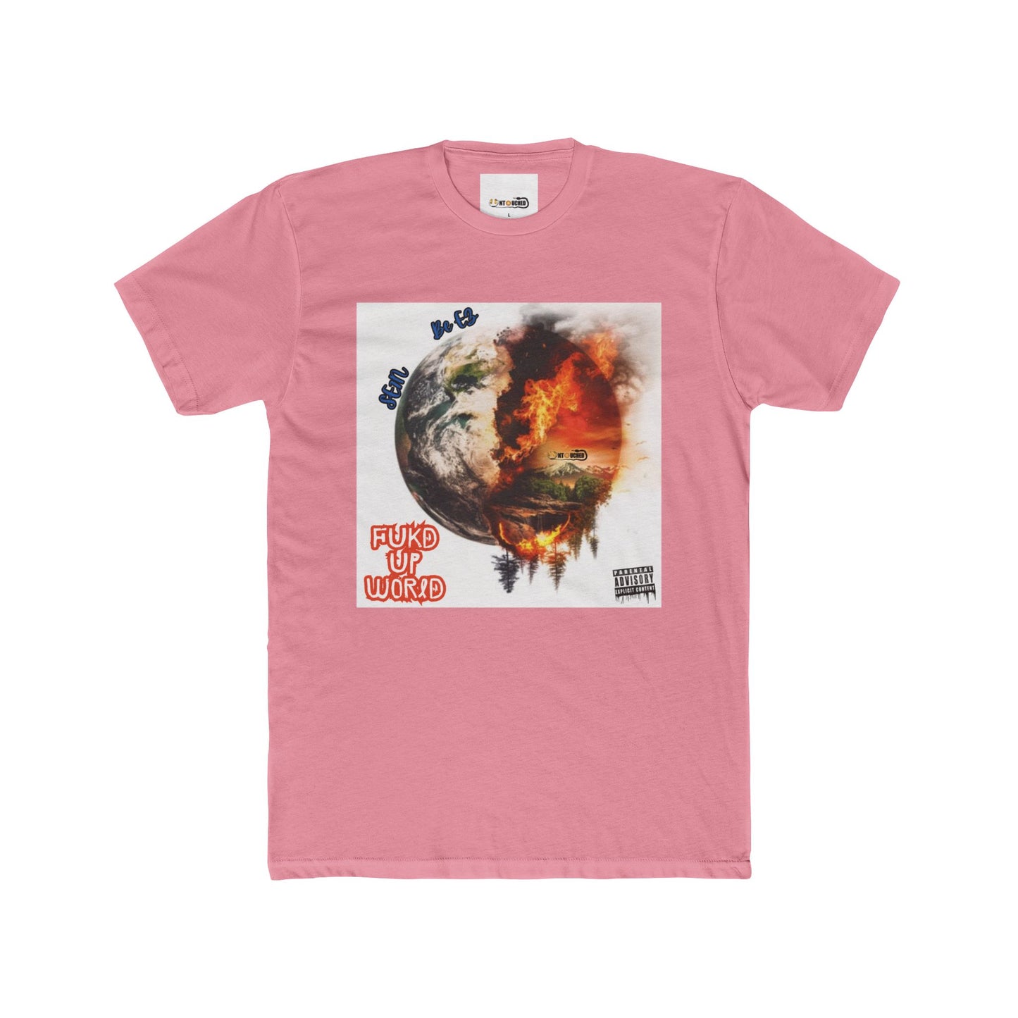 Cover Art Collection Unisex Cotton Crew Tee - 'FUKD Up World' Graphic T-Shirt