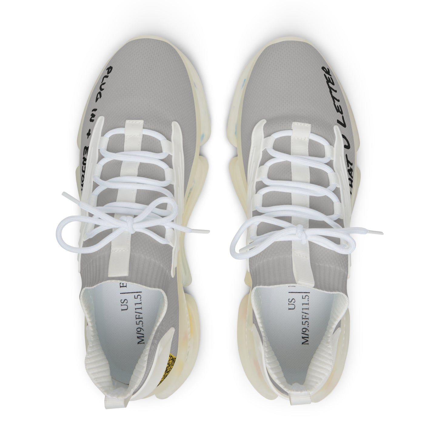 Grey UNTOUCHED Men's Mesh Sneakers 'That U Letter'