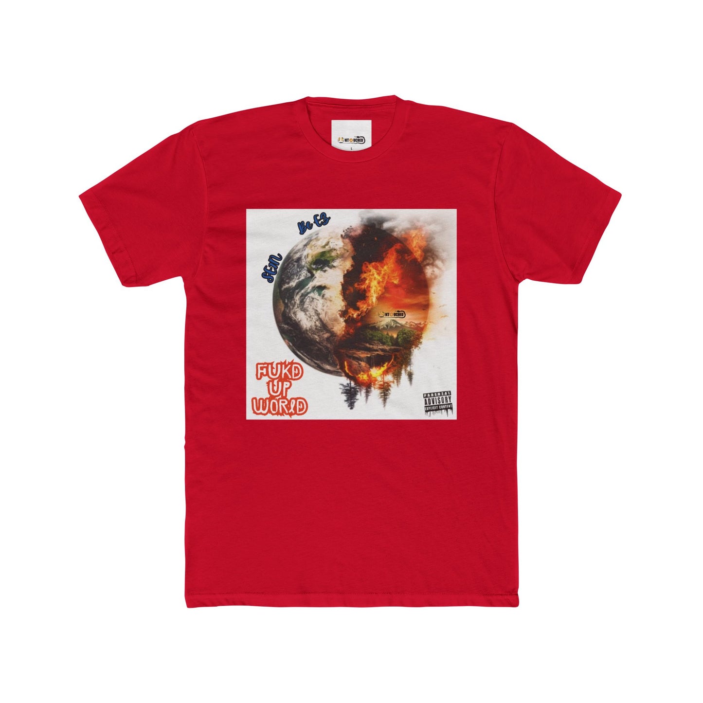 Cover Art Collection Unisex Cotton Crew Tee - 'FUKD Up World' Graphic T-Shirt