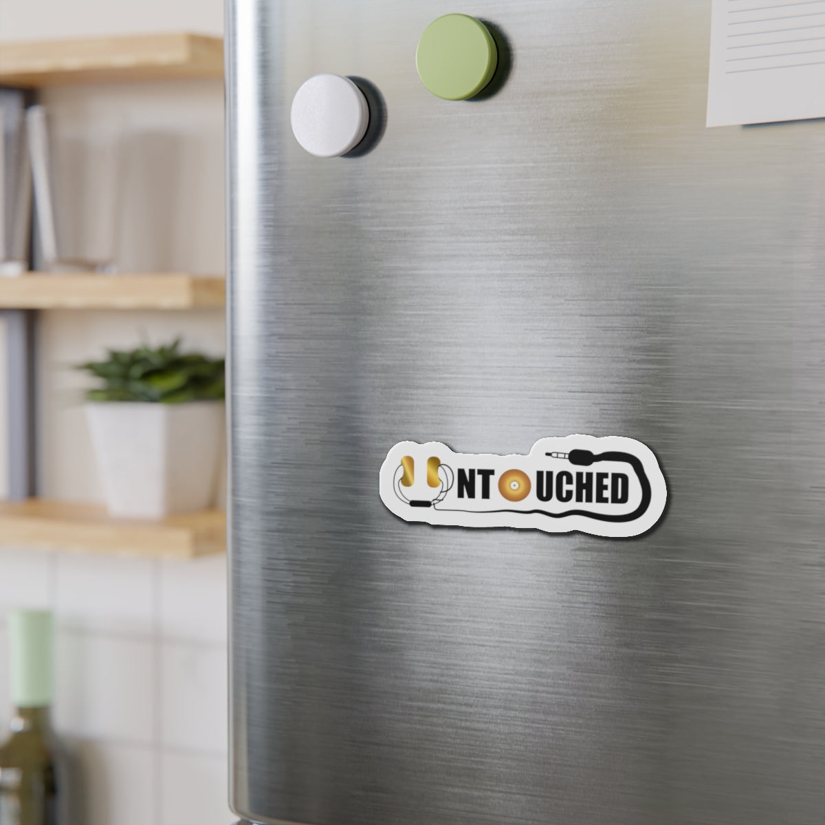 Music Lover Die-Cut Magnet - 'UNTOUCHED' Design for DJs and Audiophiles