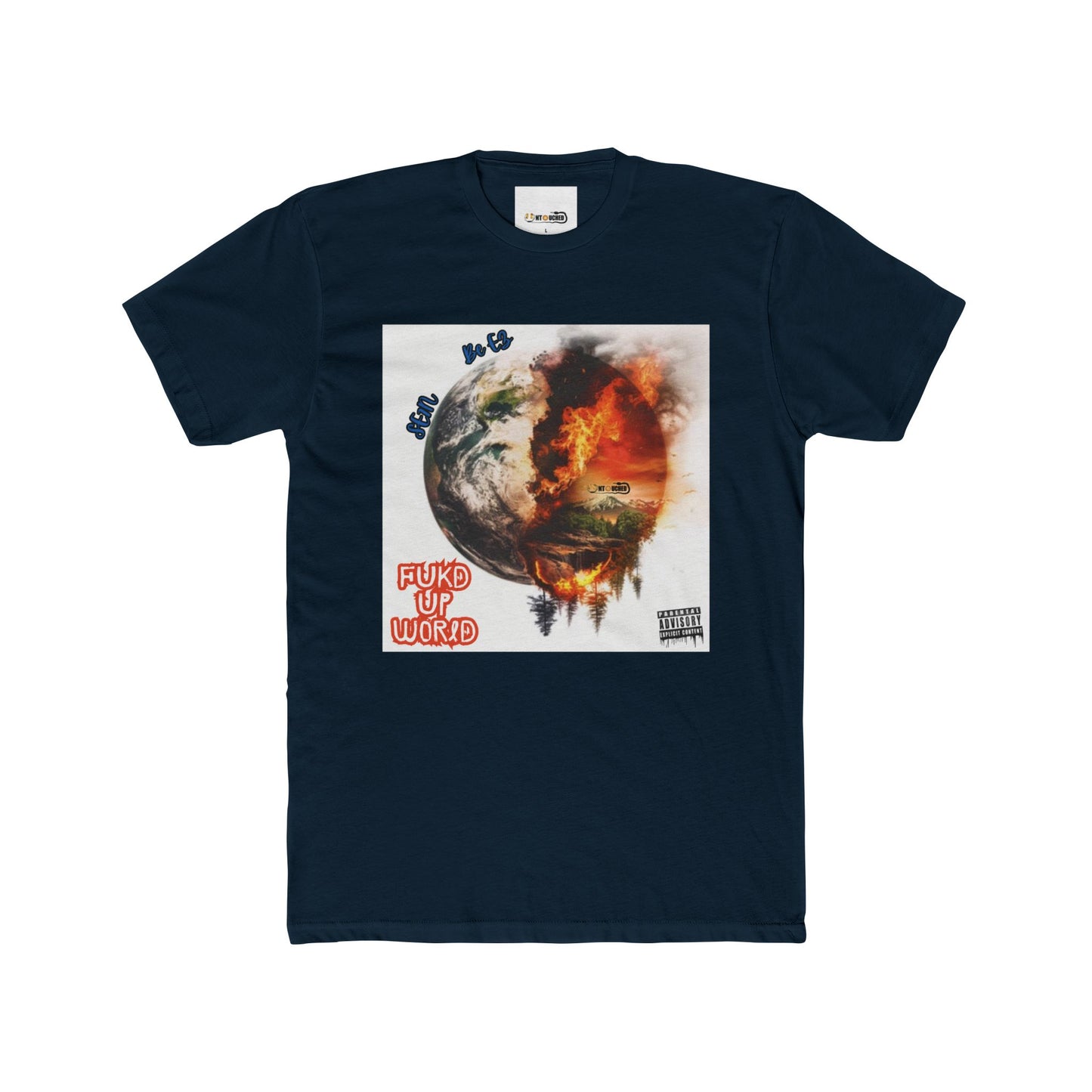 Cover Art Collection Unisex Cotton Crew Tee - 'FUKD Up World' Graphic T-Shirt