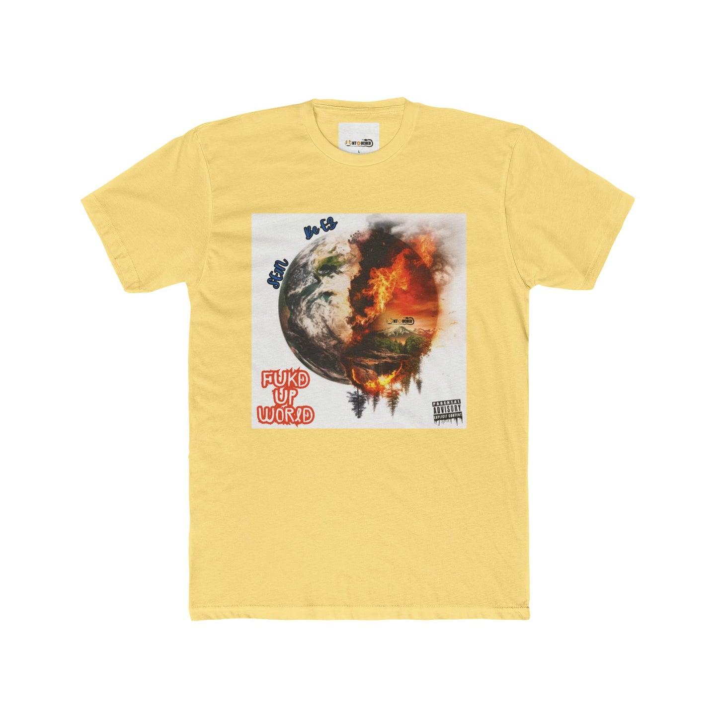 Cover Art Collection Unisex Cotton Crew Tee - 'FUKD Up World' Graphic T-Shirt