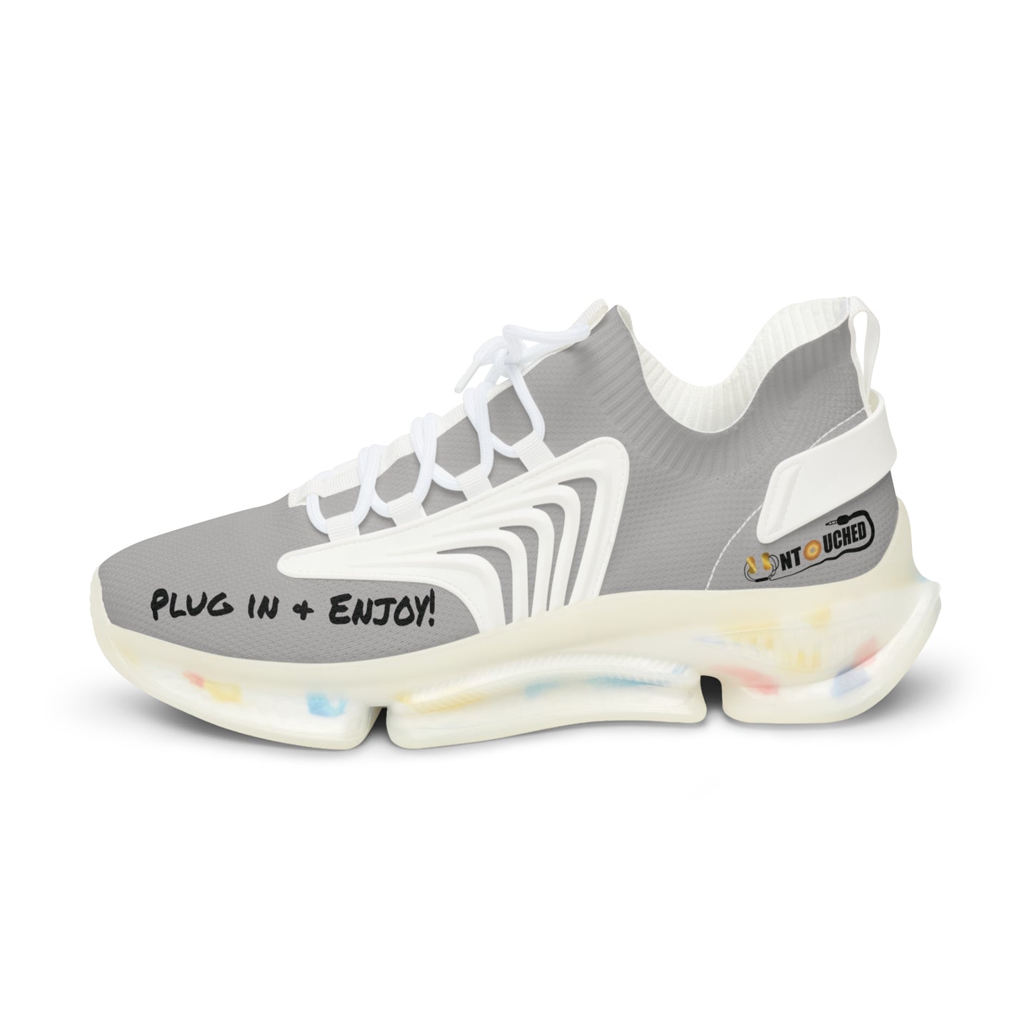 Grey UNTOUCHED Men's Mesh Sneakers 'That U Letter'