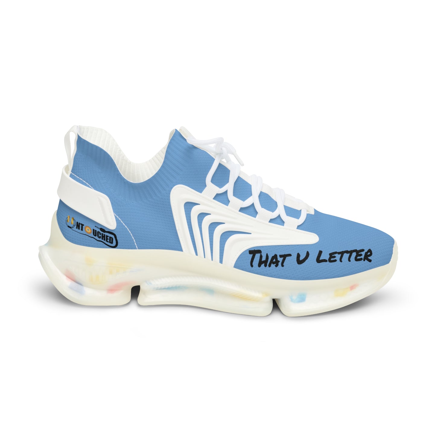 Baby Blue UNTOUCHED Men's Mesh Sneakers 'That U Letter'