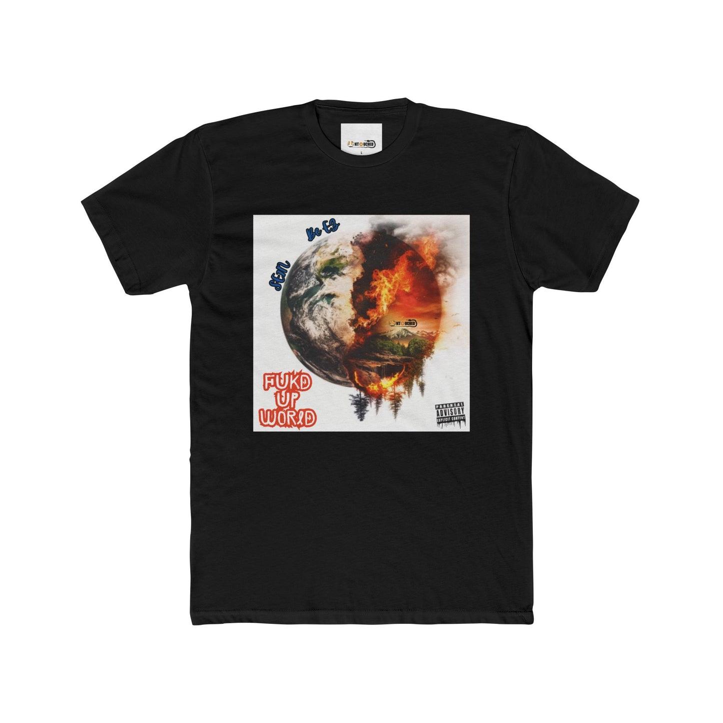Cover Art Collection Unisex Cotton Crew Tee - 'FUKD Up World' Graphic T-Shirt