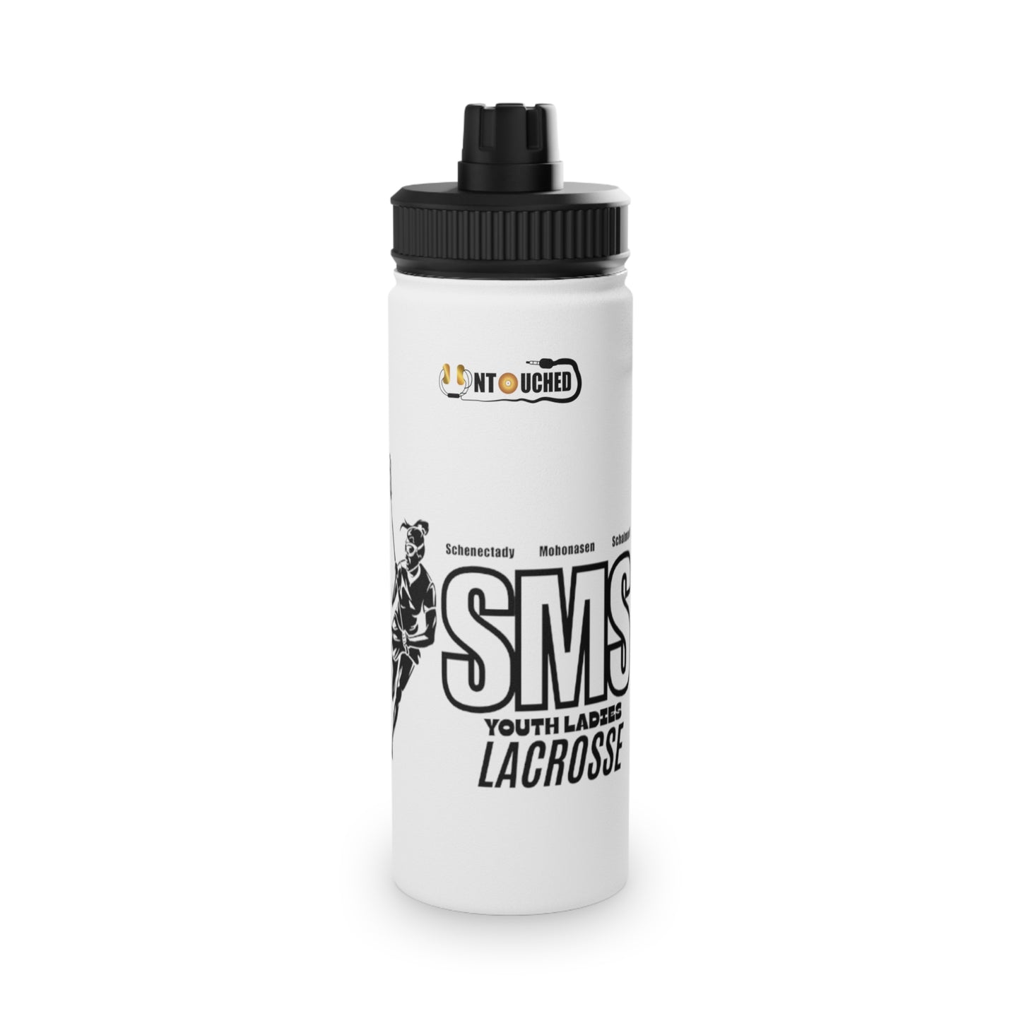 SMS Stainless Steel Water Bottle with Sports Lid - Youth Ladies Lacrosse