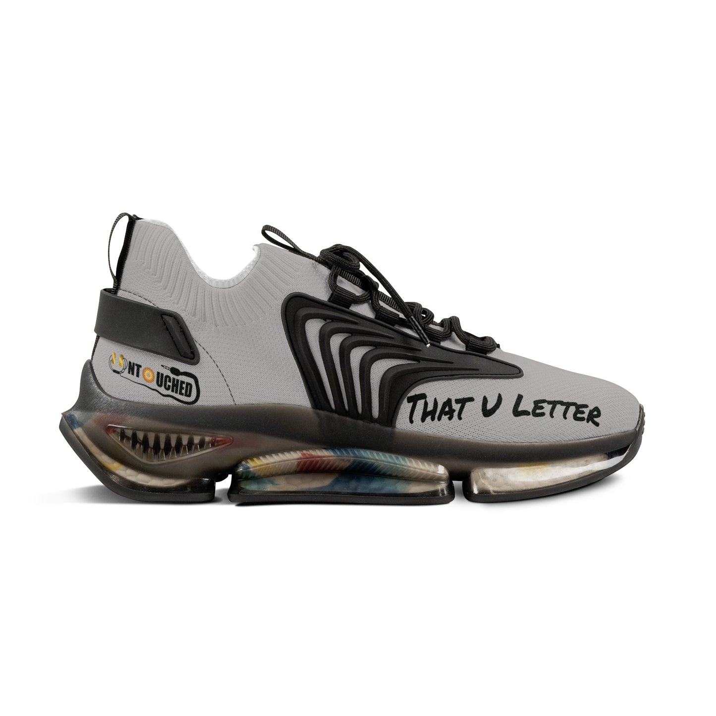 Grey UNTOUCHED Men's Mesh Sneakers 'That U Letter'