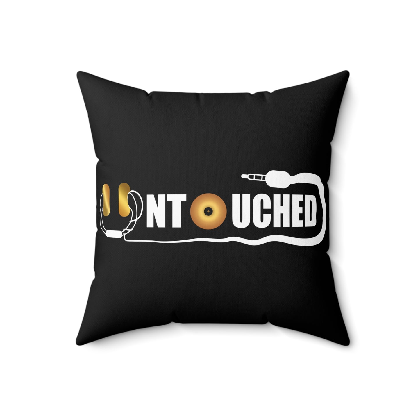 Music Vibes Decorative Pillow - 'UNTOUCHED' Design with QR Code