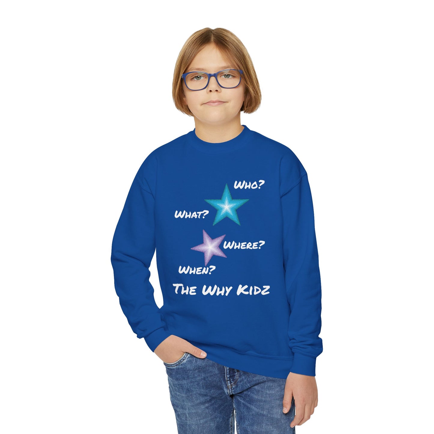 Youth Crewneck Sweatshirt - The Why Kidz Star and Untouched Design