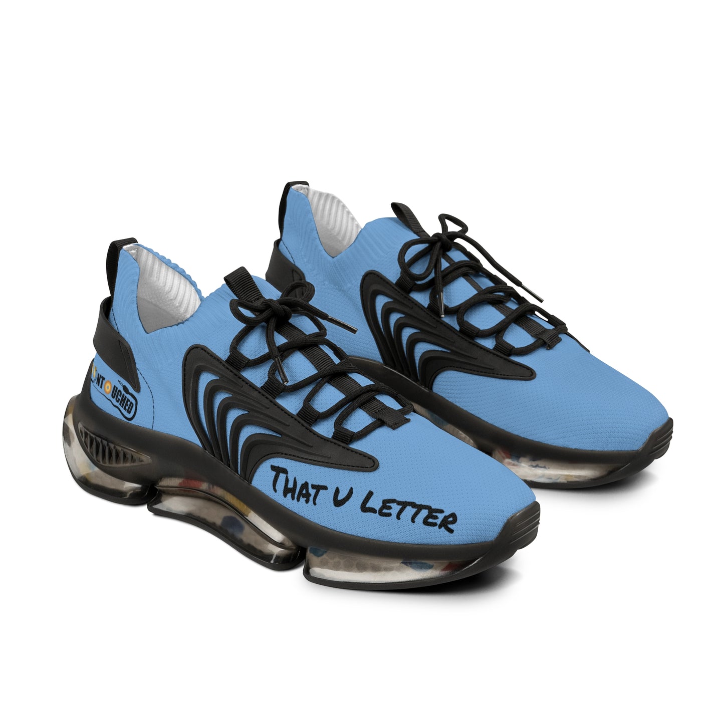 Baby Blue UNTOUCHED Men's Mesh Sneakers 'That U Letter'