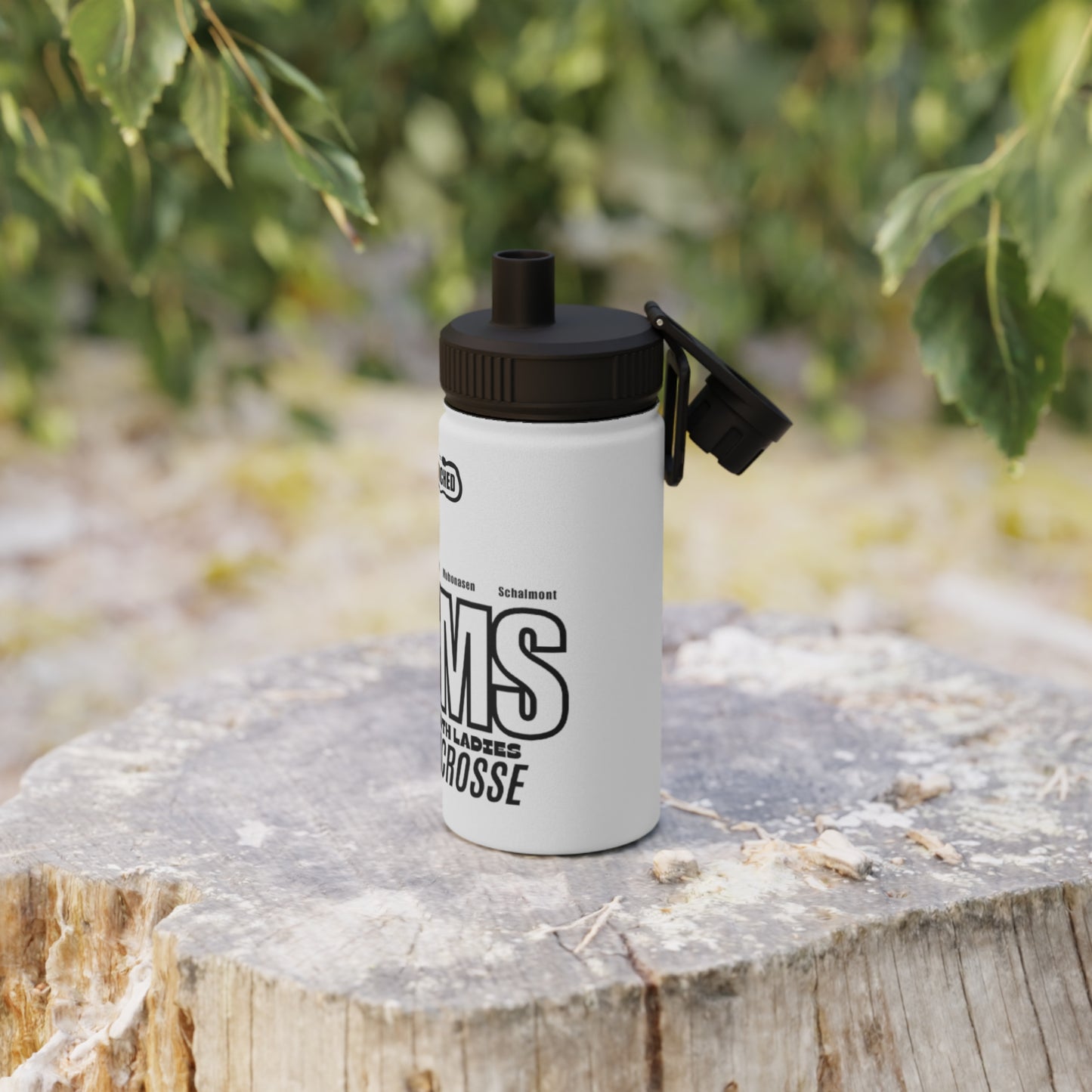 SMS Stainless Steel Water Bottle with Sports Lid - Youth Ladies Lacrosse