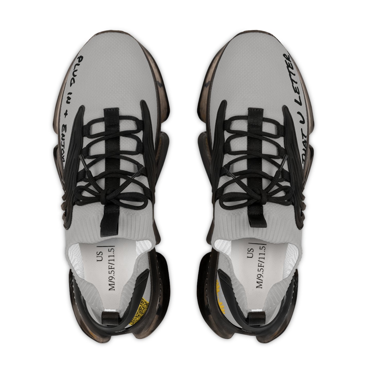 Grey UNTOUCHED Men's Mesh Sneakers 'That U Letter'