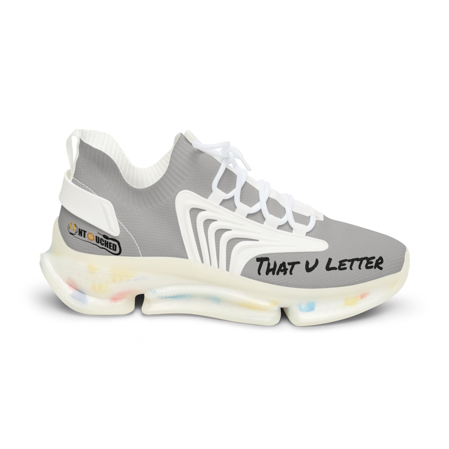 Grey UNTOUCHED Men's Mesh Sneakers 'That U Letter'