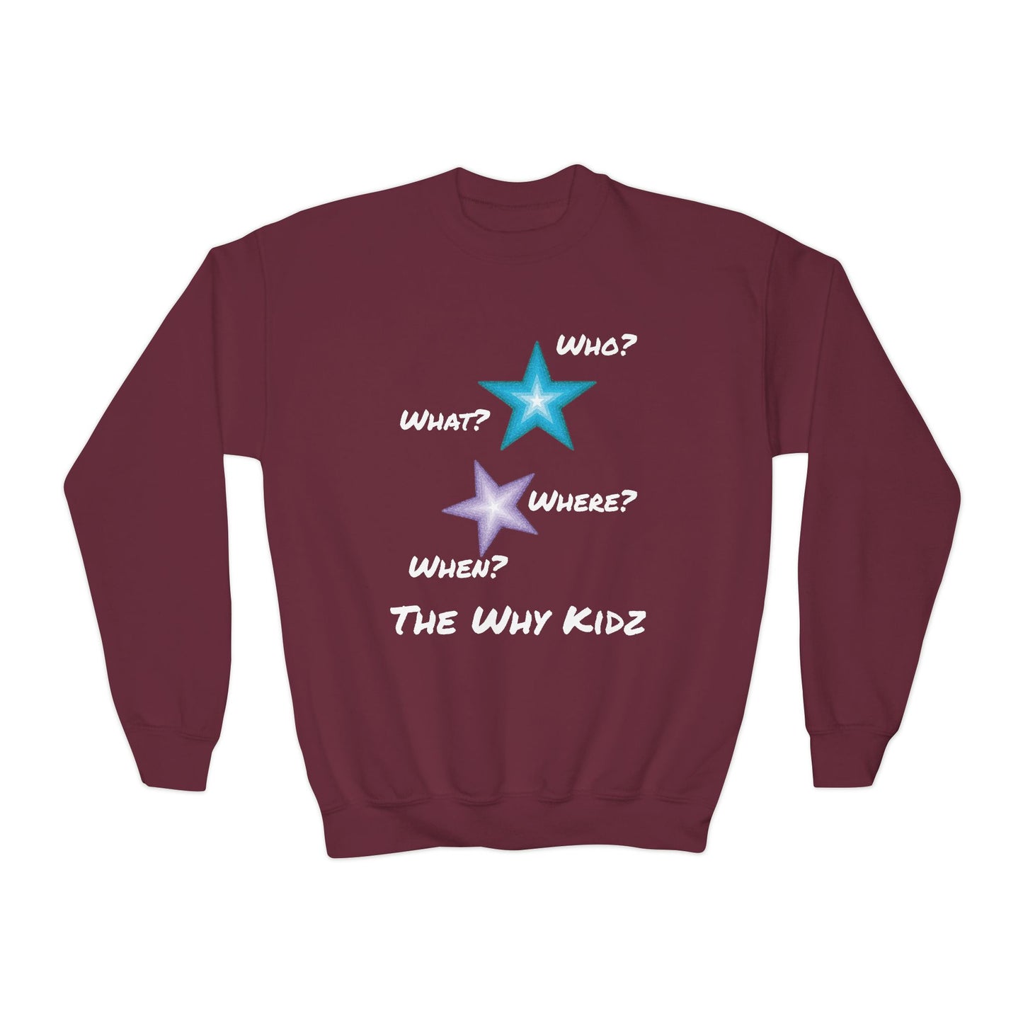 Youth Crewneck Sweatshirt - The Why Kidz Star and Untouched Design