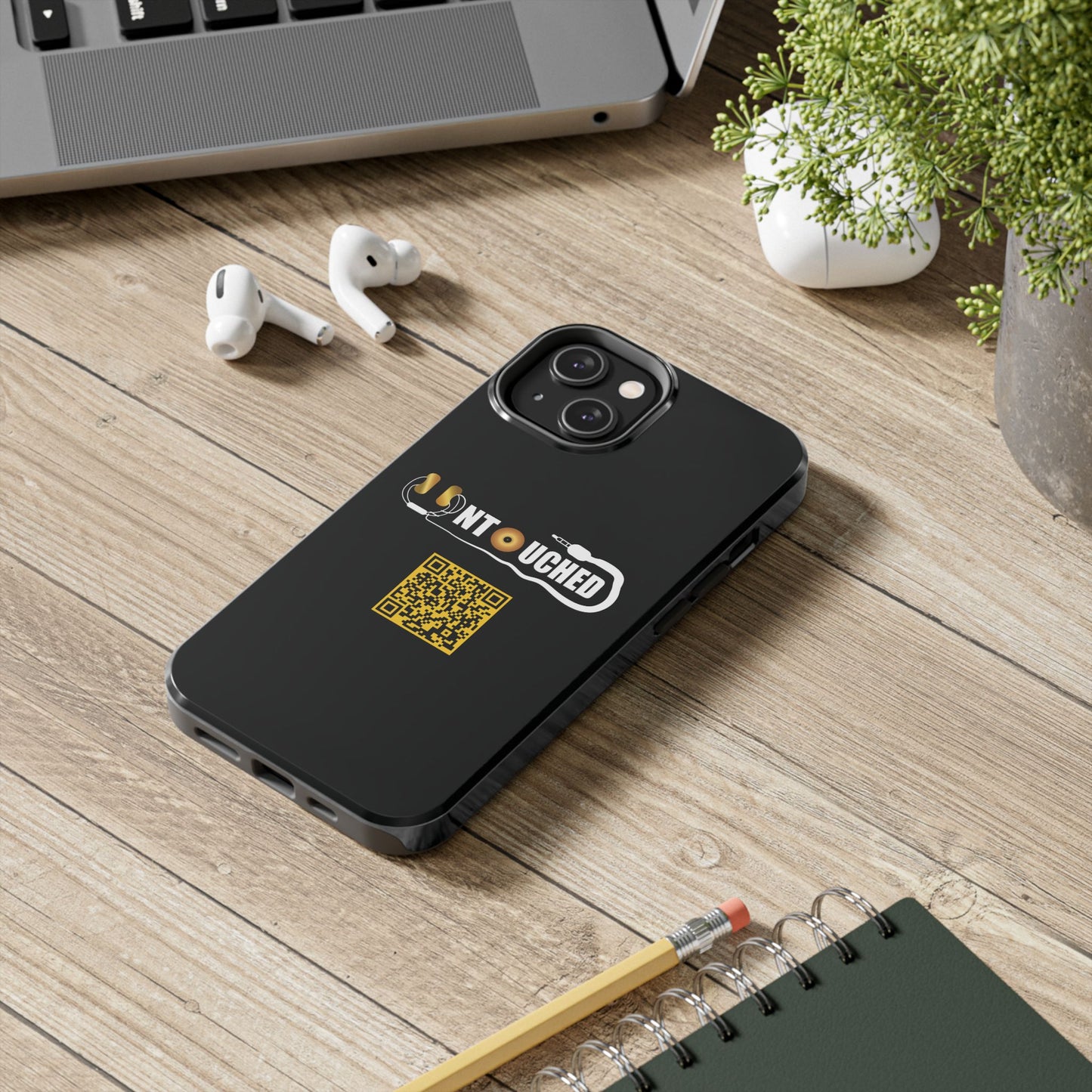 Durable Tough UNTOUCHED Phone Cases with Unique QR Design - Perfect for Tech Lovers