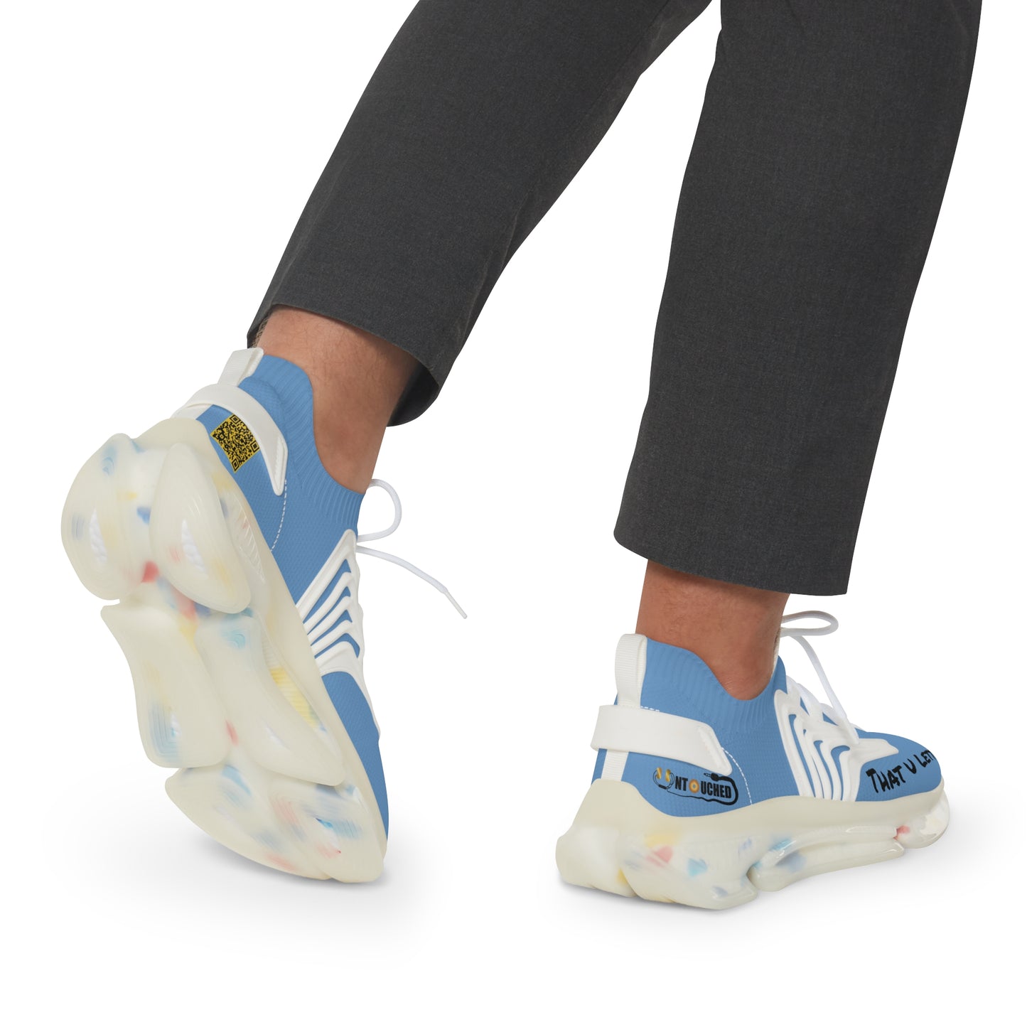 Baby Blue UNTOUCHED Men's Mesh Sneakers 'That U Letter'