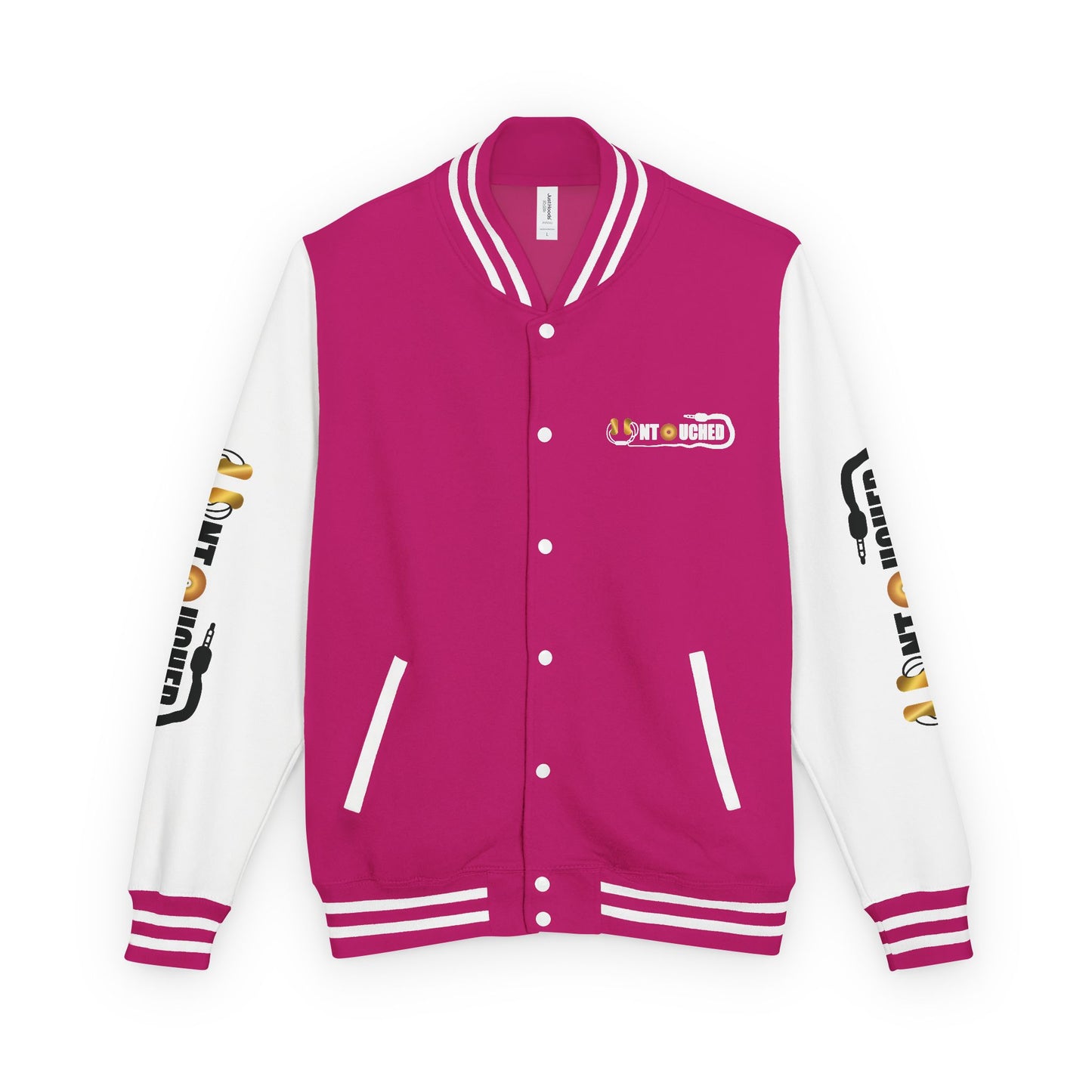 Stylish Unisex UNTOUCHED Letterman Jacket with QR Code Design