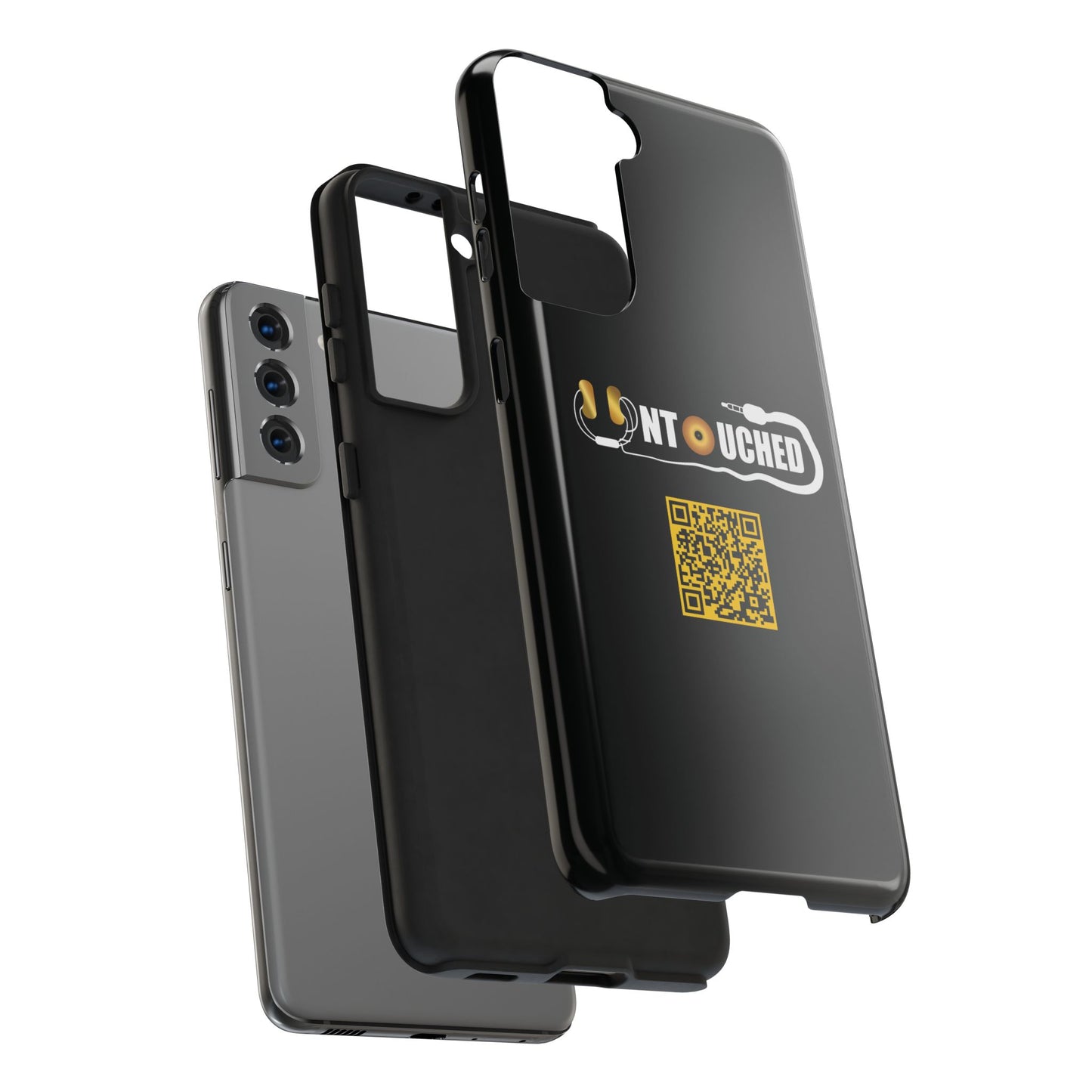 Durable Tough UNTOUCHED Phone Cases with Unique QR Design - Perfect for Tech Lovers