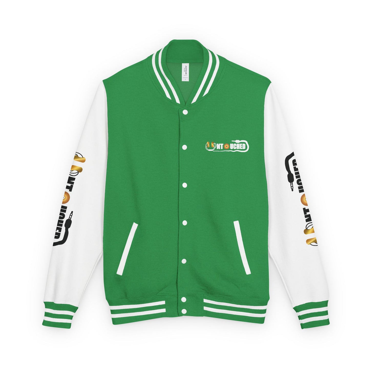 Stylish Unisex UNTOUCHED Letterman Jacket with QR Code Design