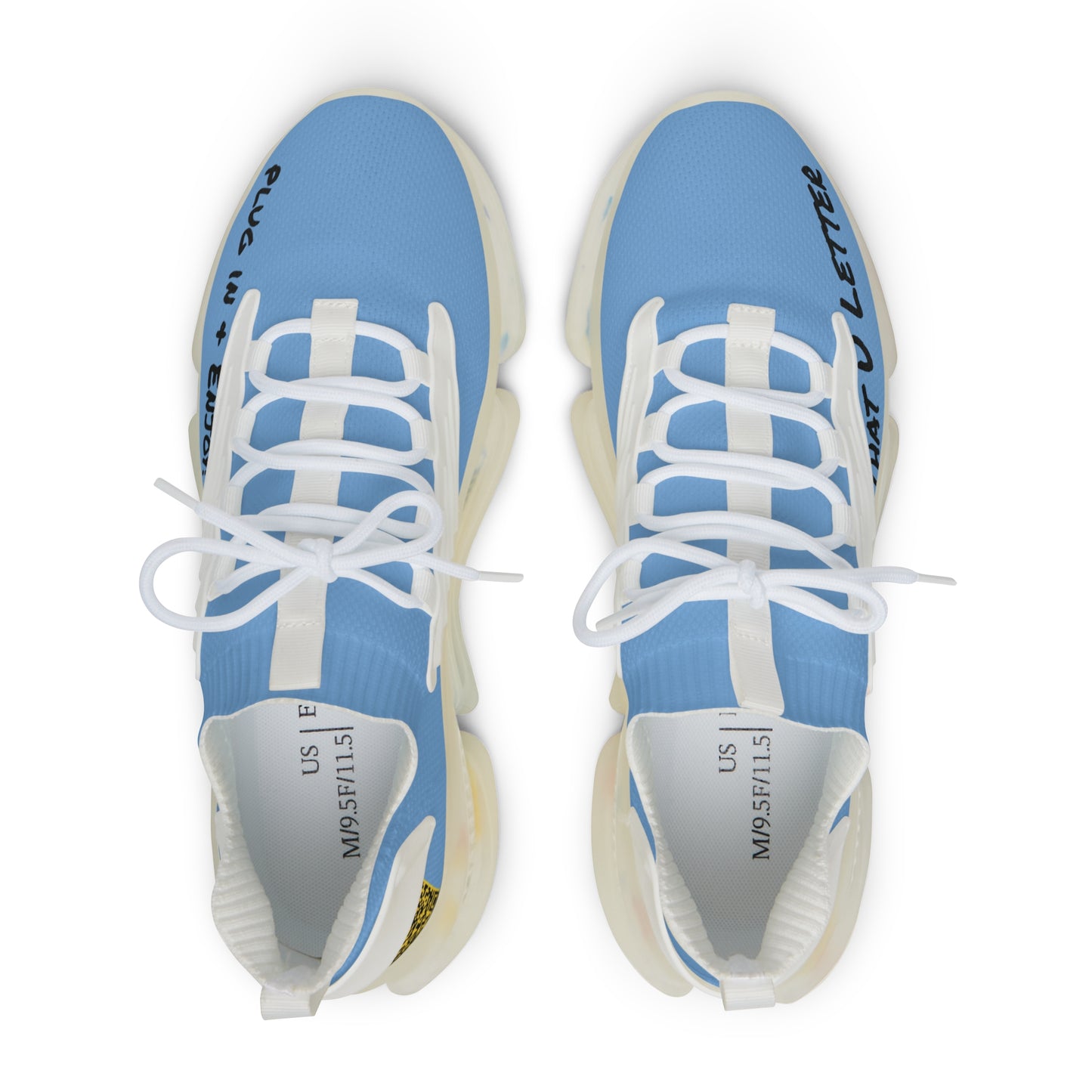 Baby Blue UNTOUCHED Men's Mesh Sneakers 'That U Letter'