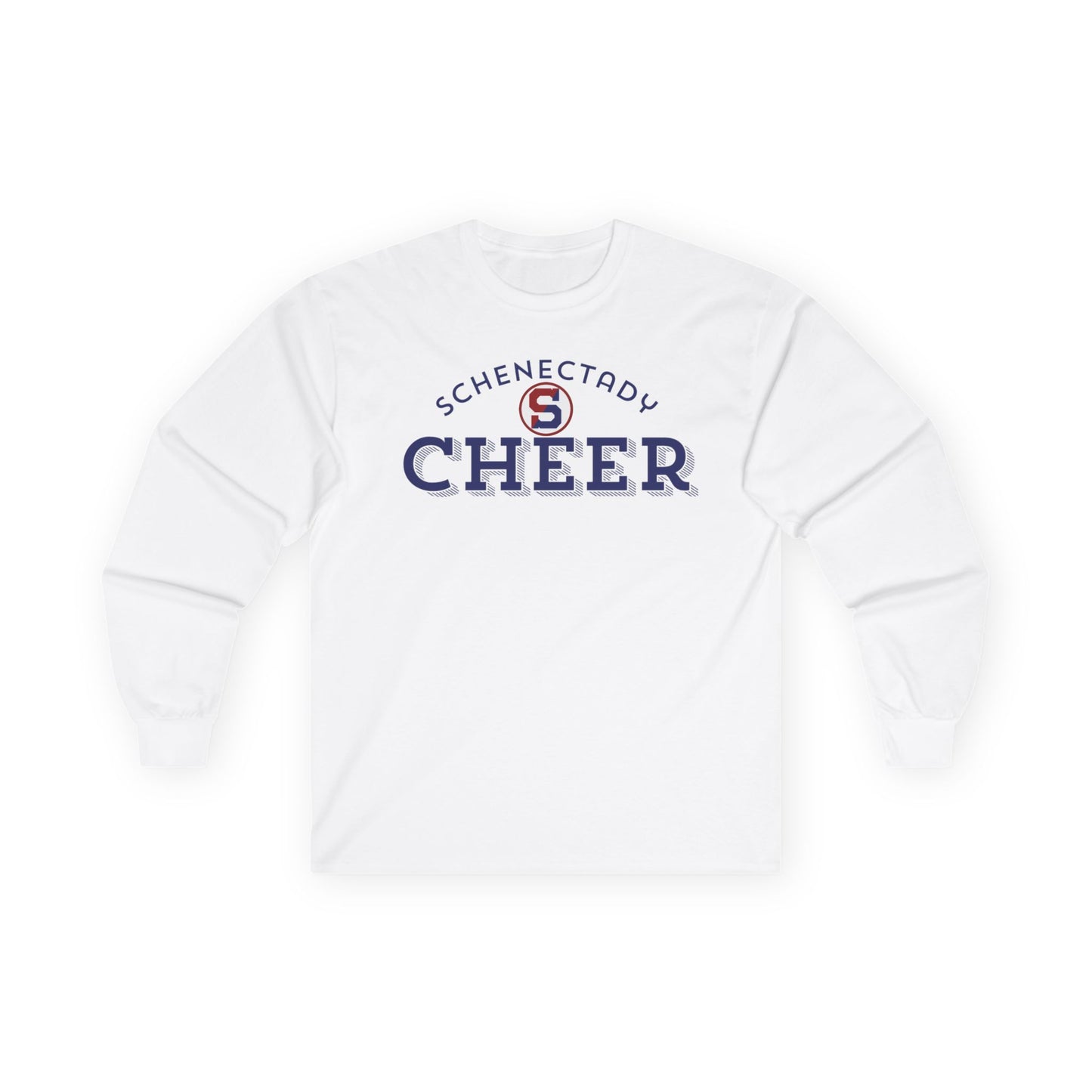 Schenectady Patriots Cheer Long Sleeve Tee, Unisex Cotton Tee, Sports Spirit Shirt, Celebration Apparel