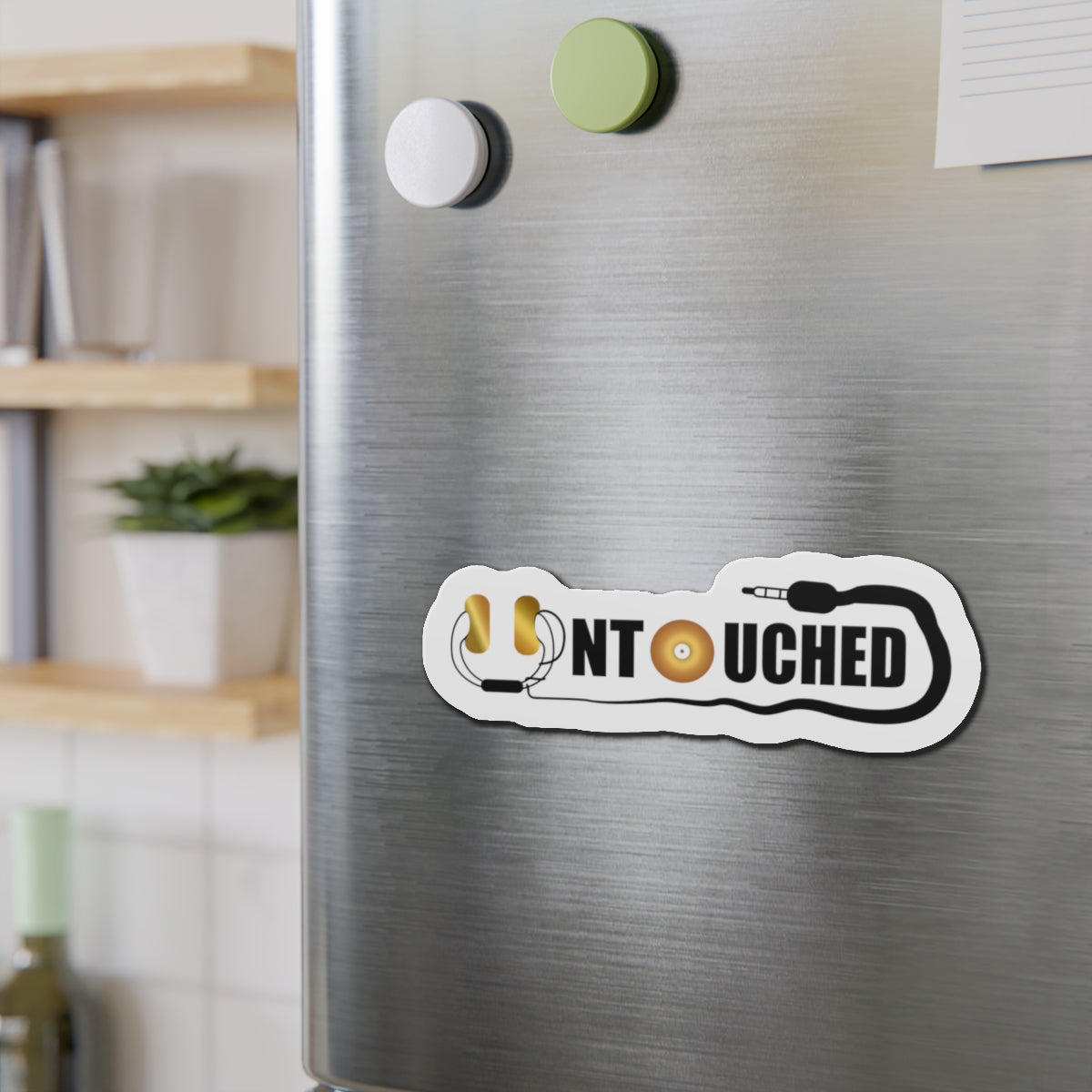 Music Lover Die-Cut Magnet - 'UNTOUCHED' Design for DJs and Audiophiles