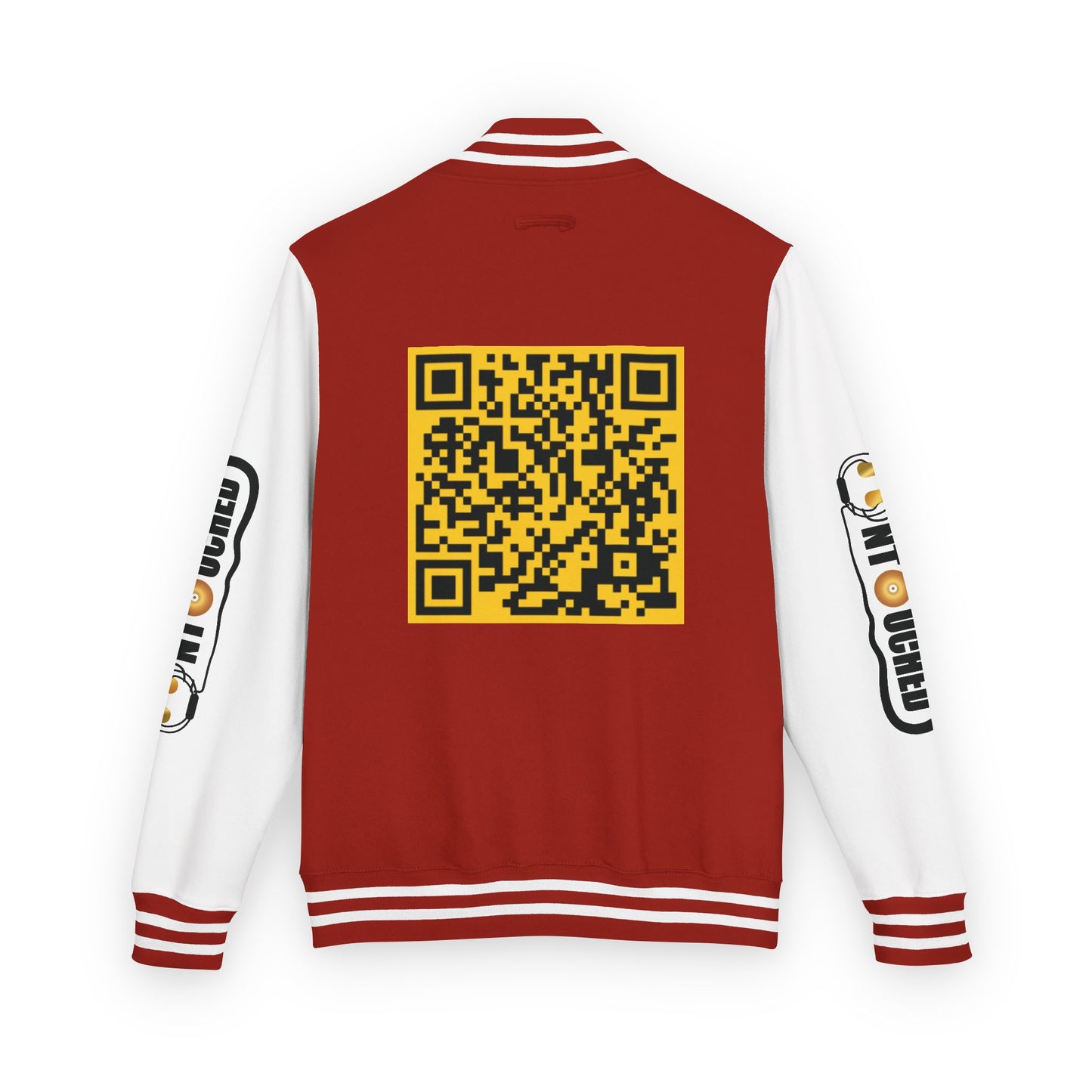 Stylish Unisex UNTOUCHED Letterman Jacket with QR Code Design
