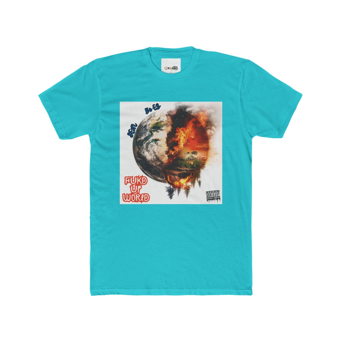 Cover Art Collection Unisex Cotton Crew Tee - 'FUKD Up World' Graphic T-Shirt