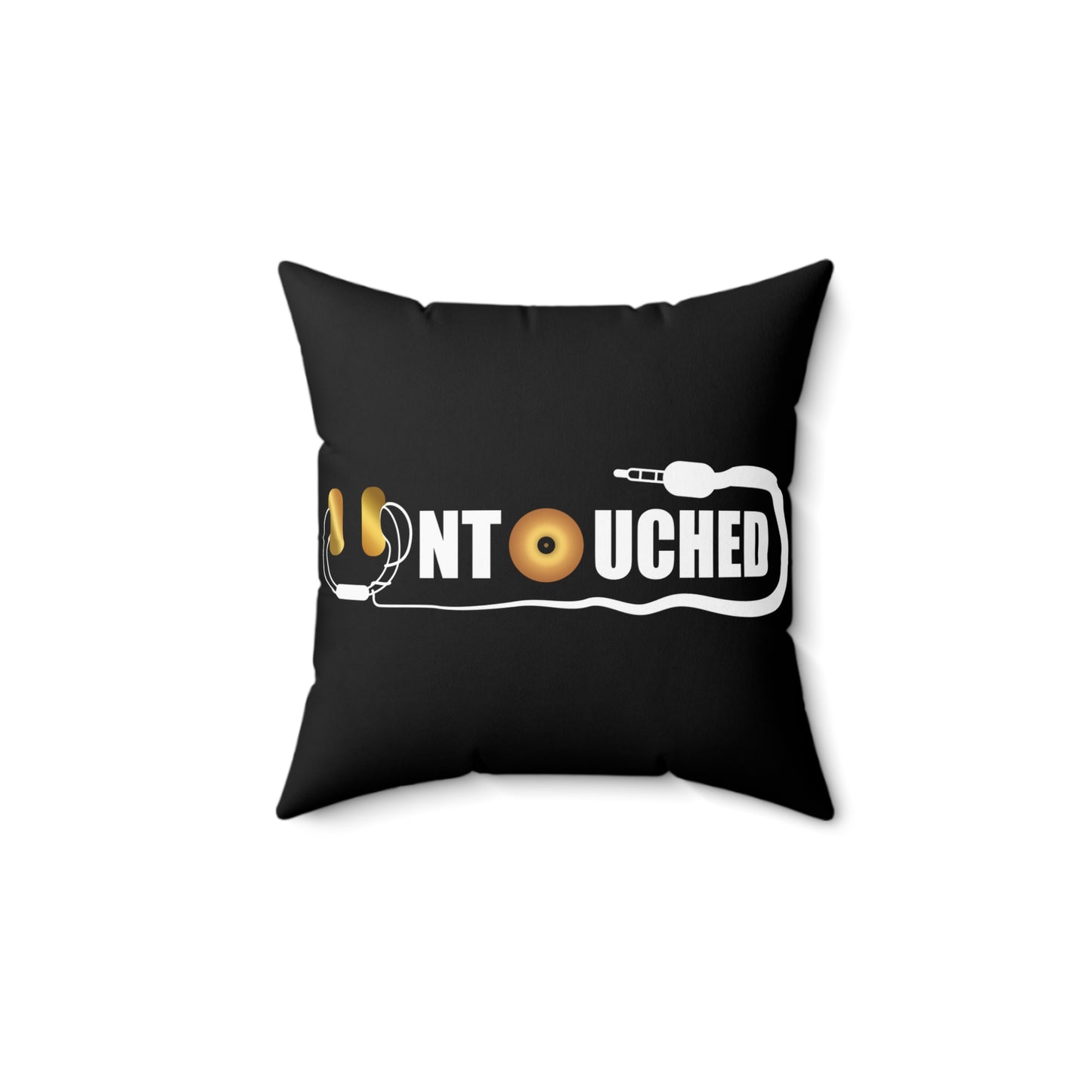Music Vibes Decorative Pillow - 'UNTOUCHED' Design with QR Code