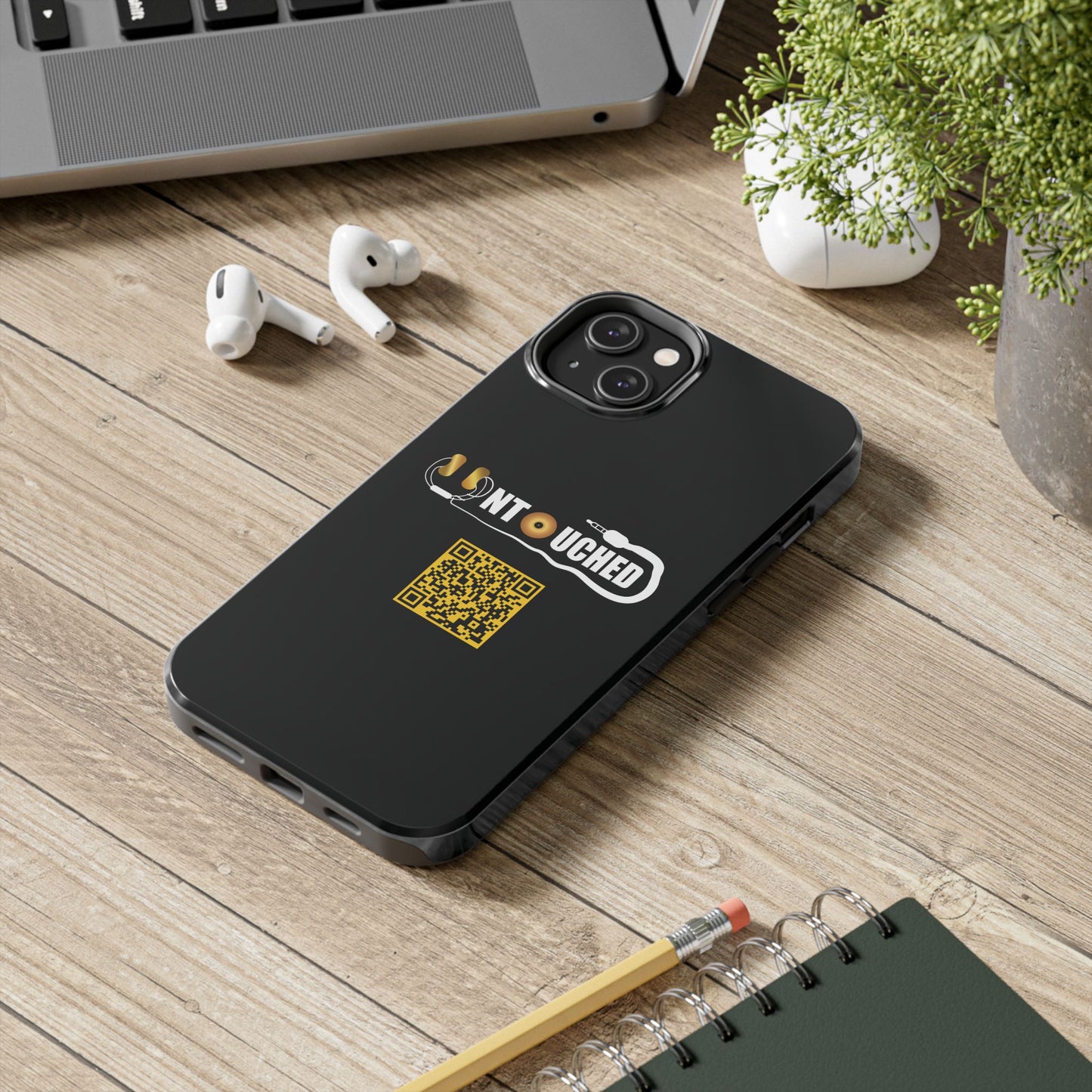 Durable Tough UNTOUCHED Phone Cases with Unique QR Design - Perfect for Tech Lovers