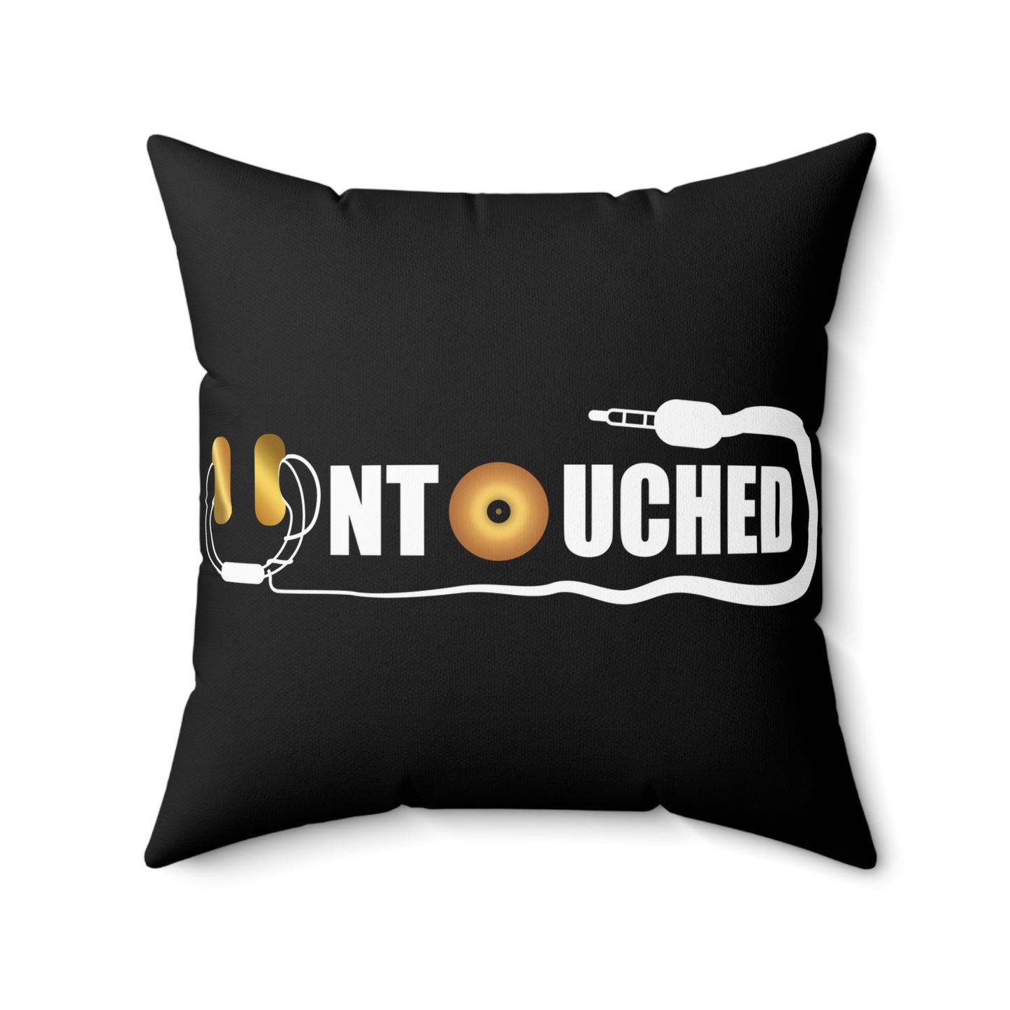 Music Vibes Decorative Pillow - 'UNTOUCHED' Design with QR Code