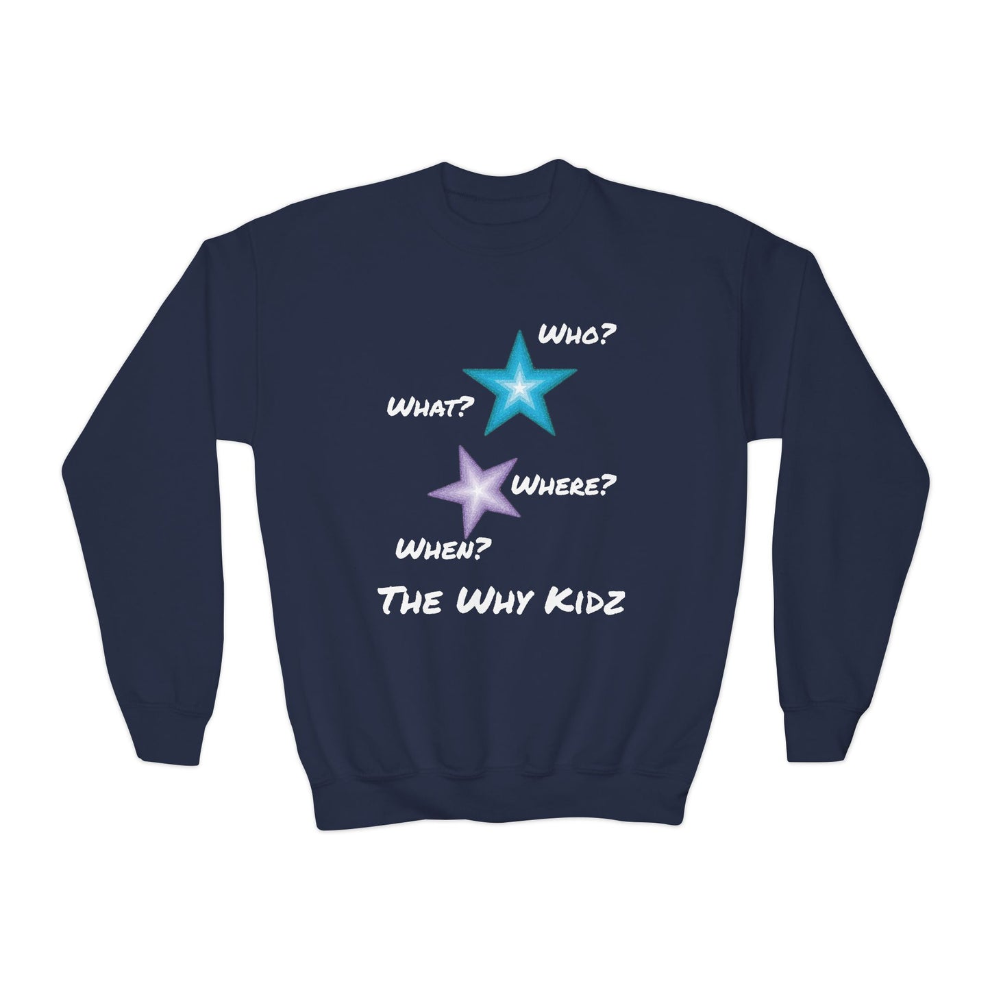 Youth Crewneck Sweatshirt - The Why Kidz Star and Untouched Design