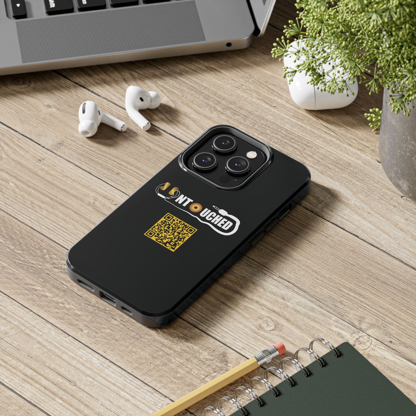 Durable Tough UNTOUCHED Phone Cases with Unique QR Design - Perfect for Tech Lovers