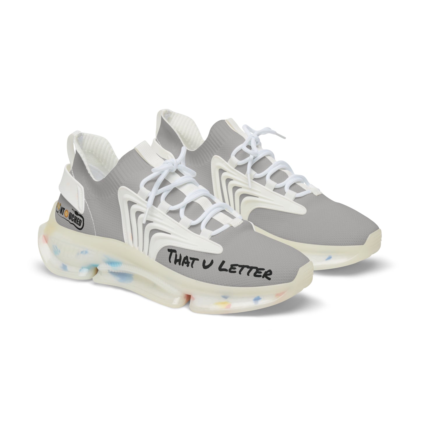 Grey UNTOUCHED Men's Mesh Sneakers 'That U Letter'