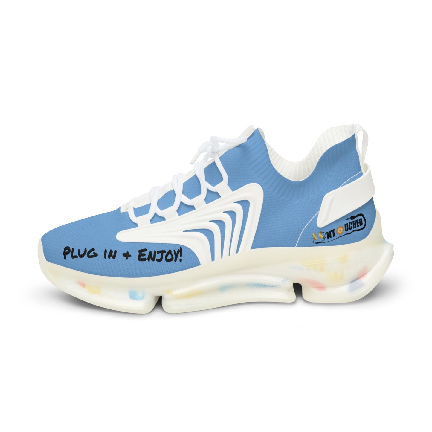 Baby Blue UNTOUCHED Men's Mesh Sneakers 'That U Letter'